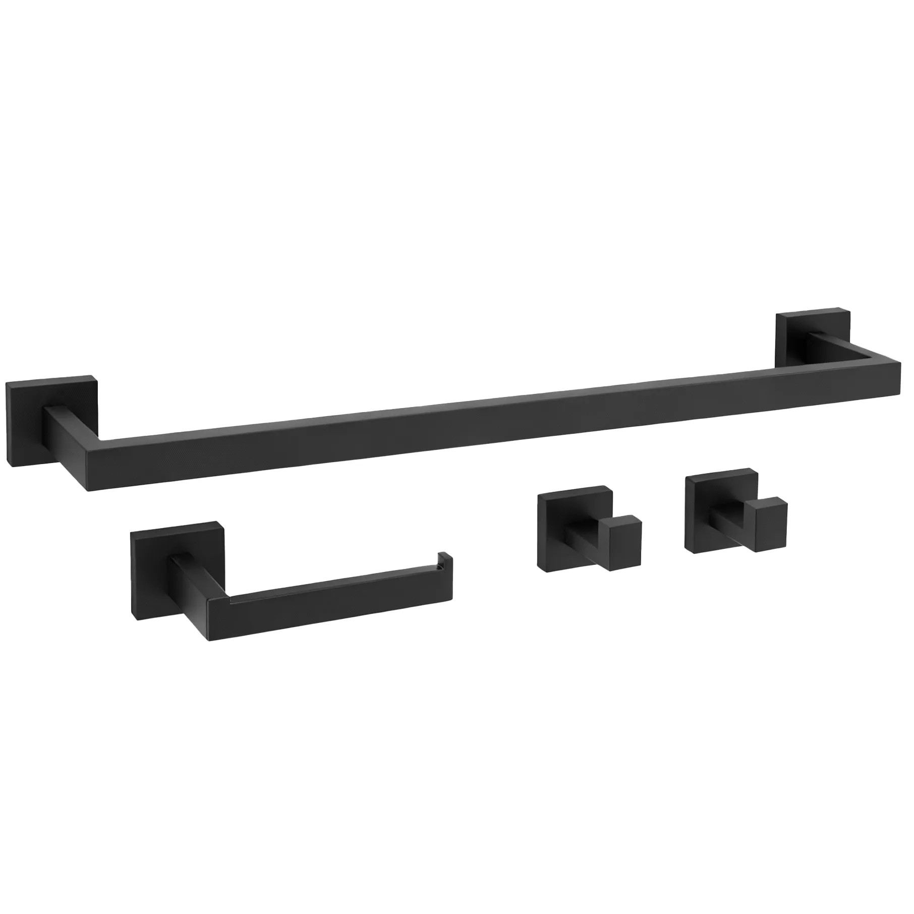 REA Set Med Badrumskrokar RIO Svart, 57x8,5x5cm