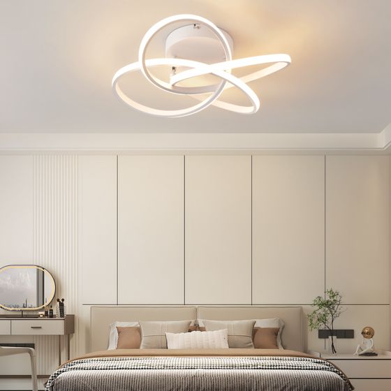 NETTLIFE LED-taklampa för sovrum - 28W, 3000K, varmvit, hallbelysning, modern kökslampa, fyrbladig blomma