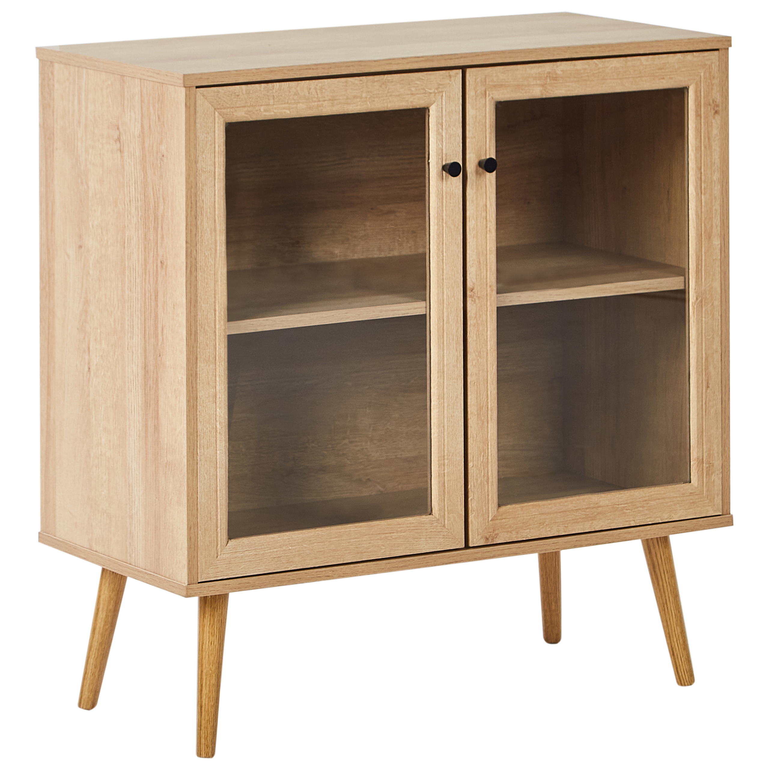 Vitrinskänk i glas ALBANY 80 cm Ljusbrun