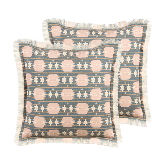Set med 2 prydnadskuddar DIANTHUS 60 x 60 cm Flerfärgad Geometriskt tryck