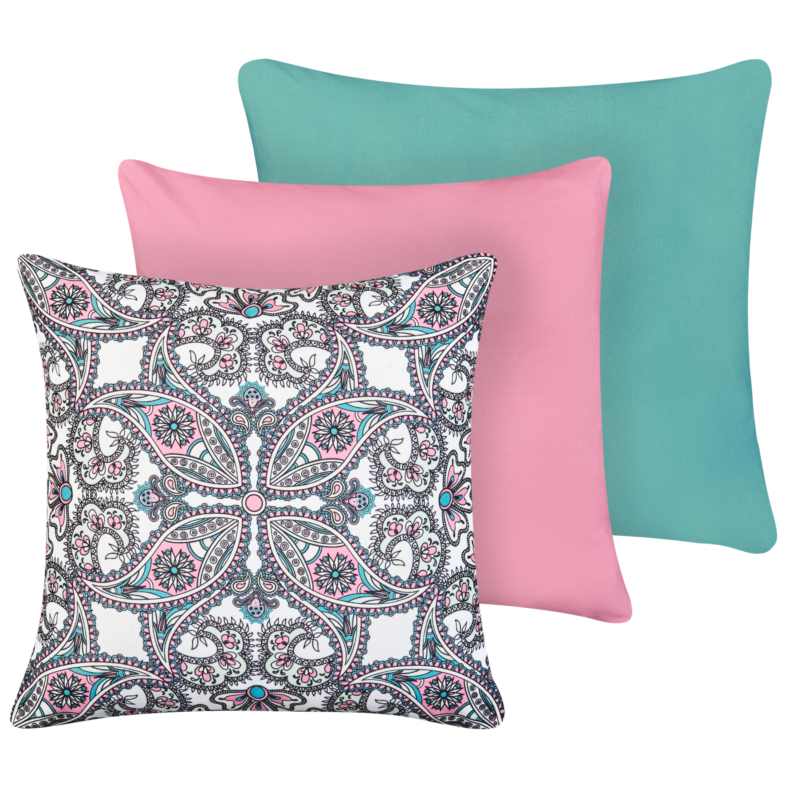 Set med 3 utomhusdynor TIDE Monokromt Orientaliskt tryck 45 x 45 cm Flerfärgad