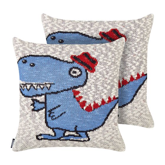 Set med 2 prydnadskuddar GAMBIR 45 x 45 cm Bomull Blå