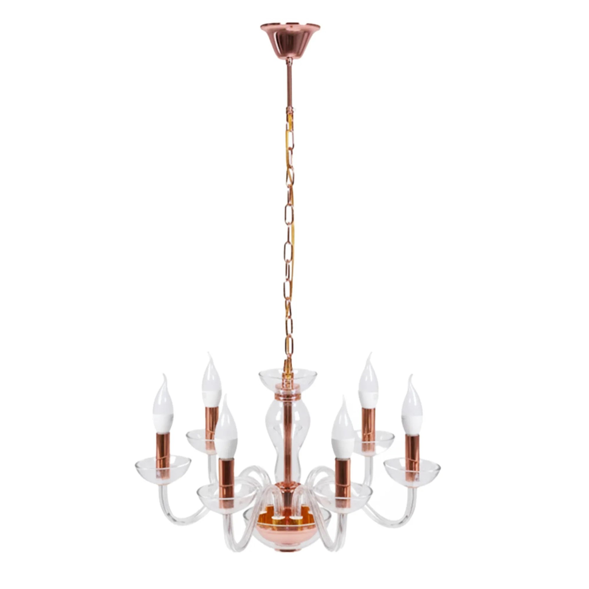 Toolight Hängande taklampa APP1081-6CP Roséguld 55x55x147cm