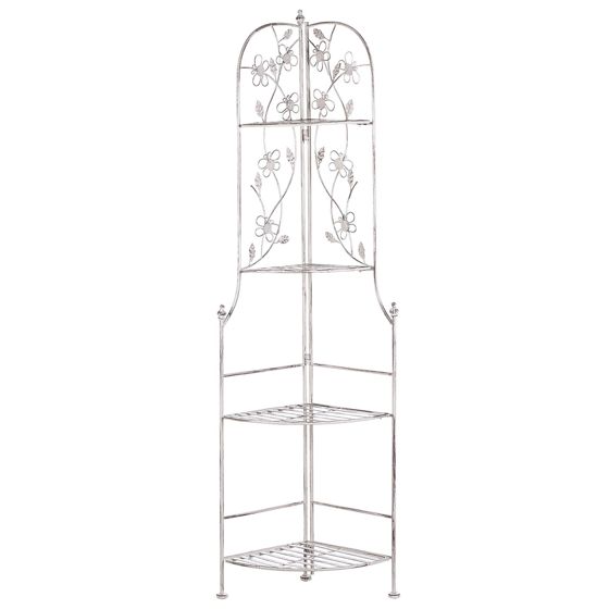 Hörnhyllplan BIELLA 35 cm 158 cm Metall Vit