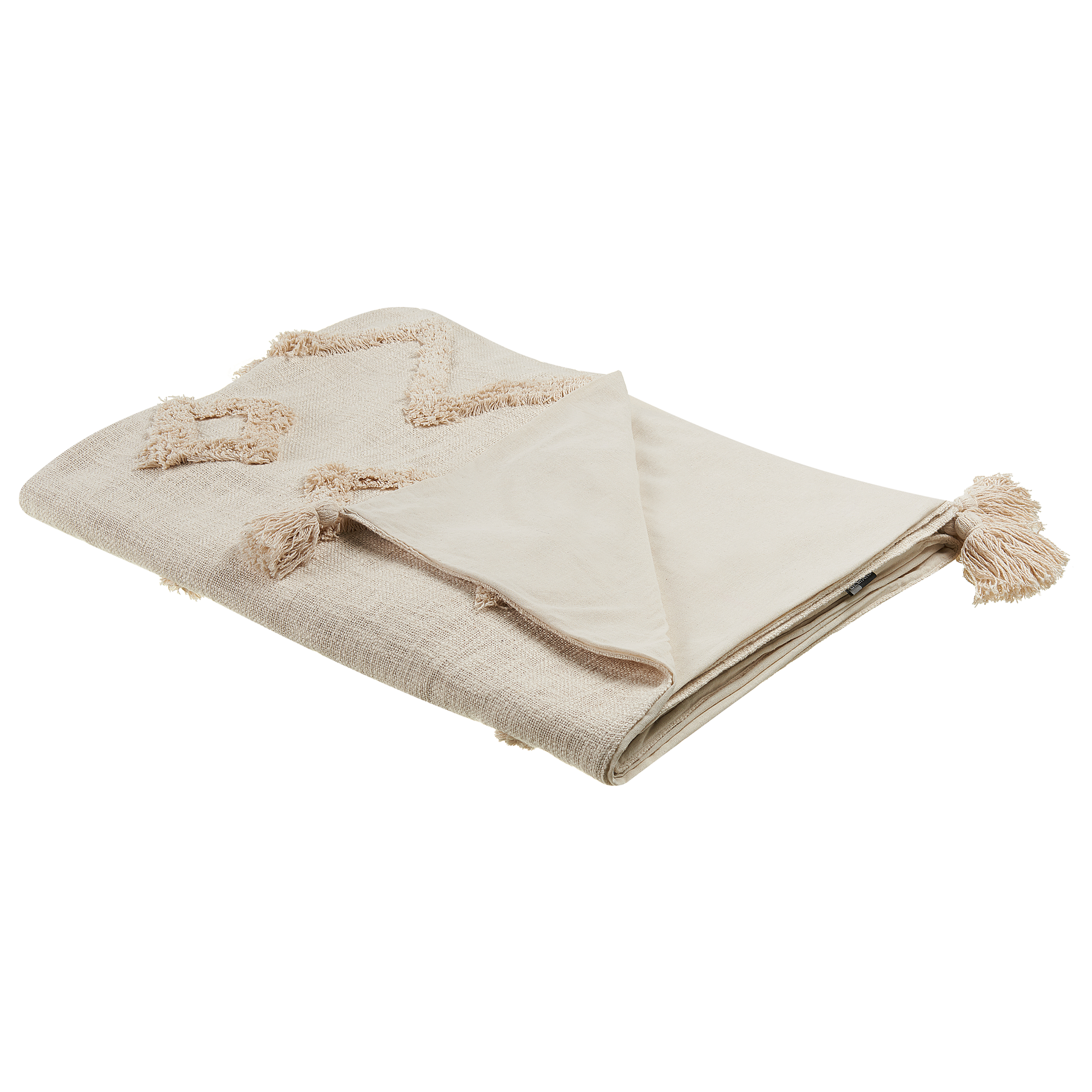 Pläd GUNA Bomull 130 x 180 cm Beige
