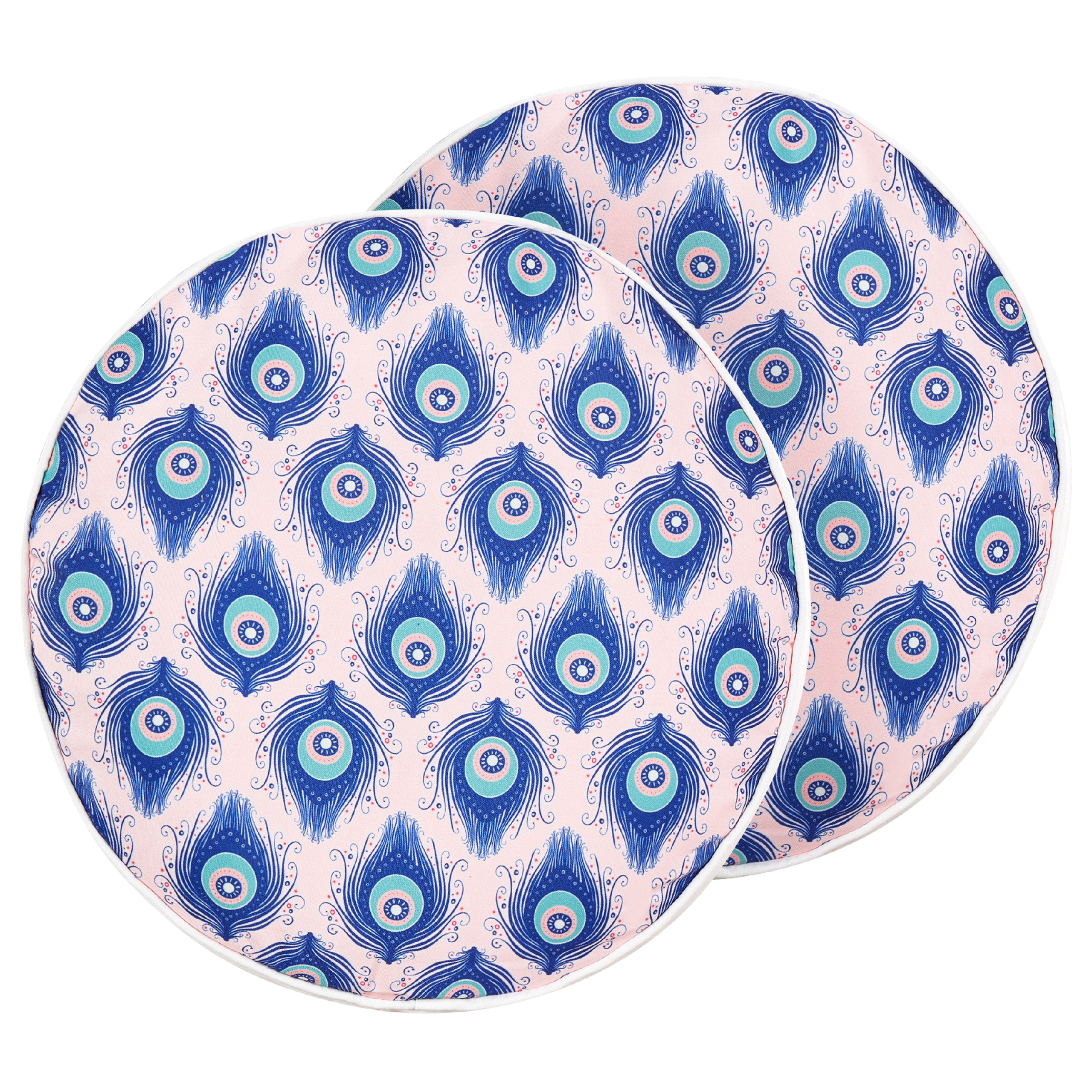 Set med 2 utomhusdynor CERIANA Djurtryck 40 x 40 cm Blå
