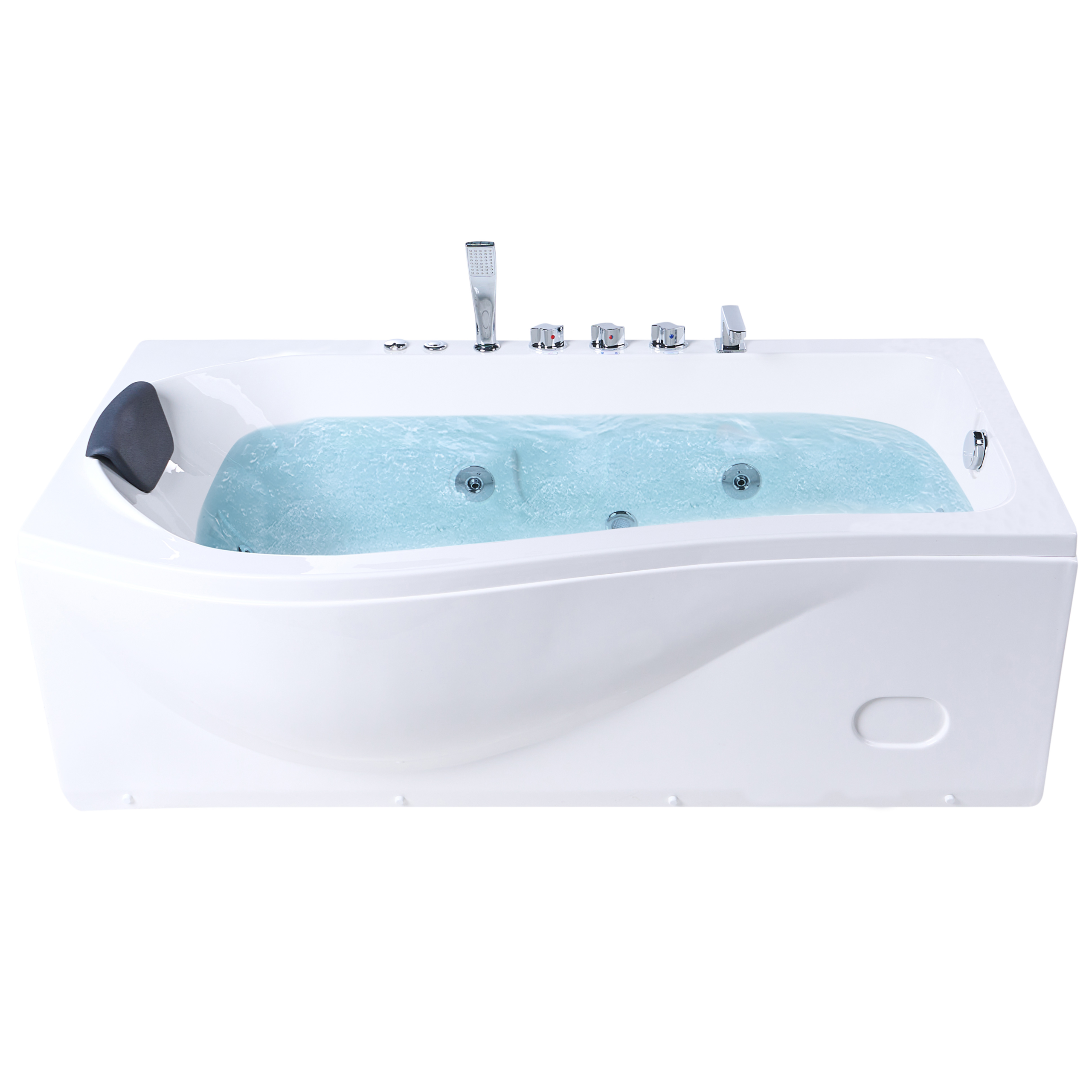 Hörnbubbelbadkar med LED POZUELOS 170 x 90 cm Vit
