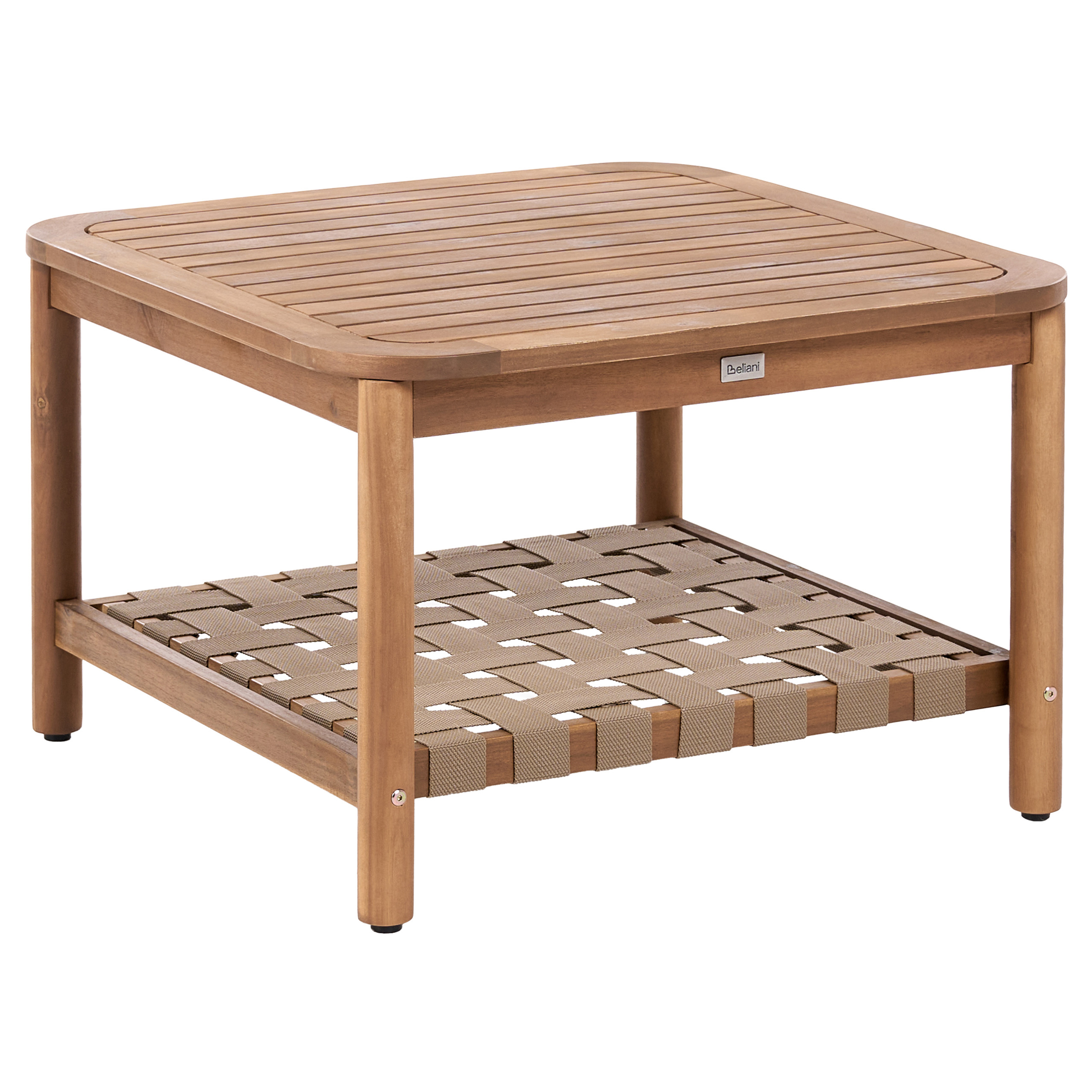 Trädgårdssoffbord med hylla MILZANO 70 cm 70 cm Akaciaträ Brun