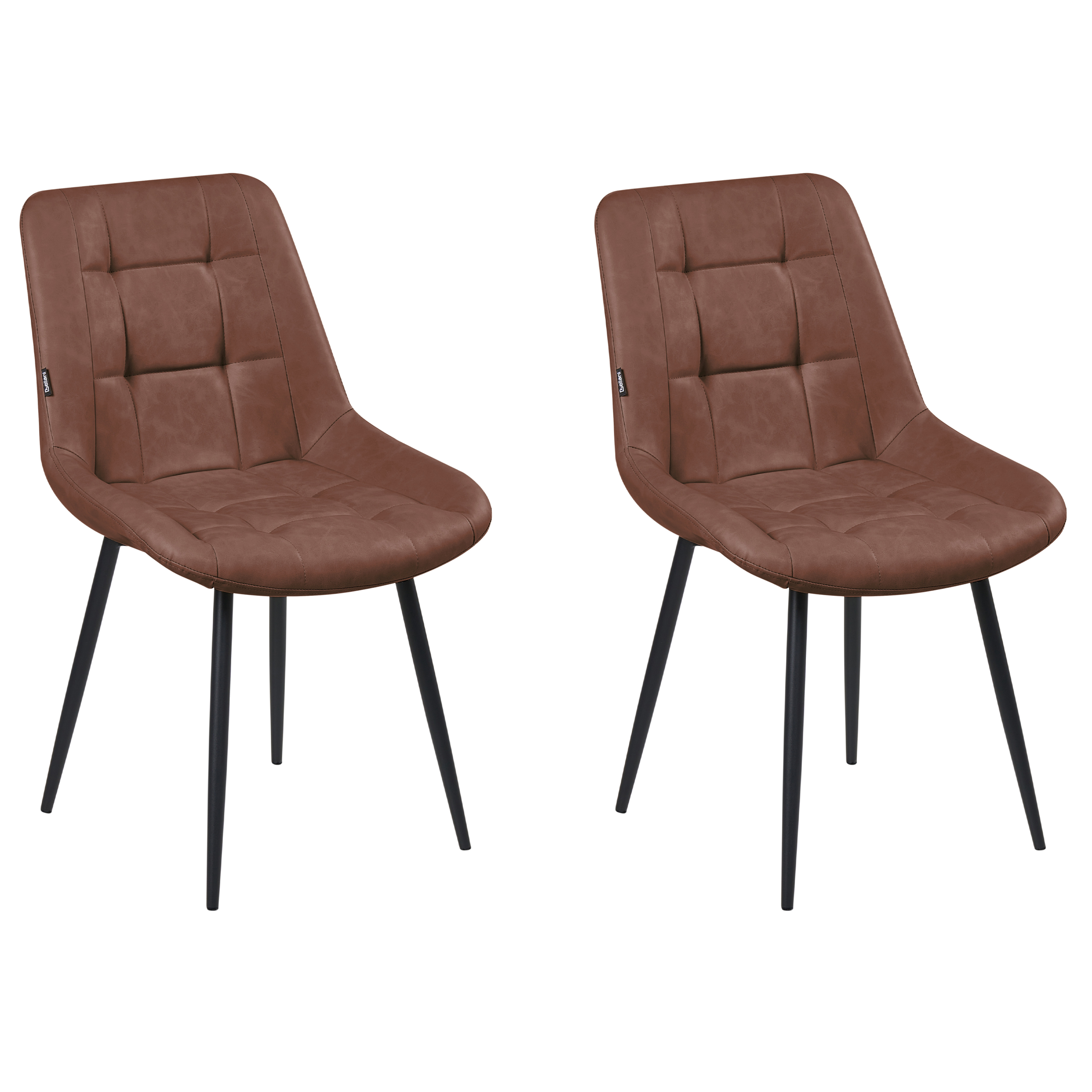 Set med 2 matstolar MELROSE Konstläder Brun