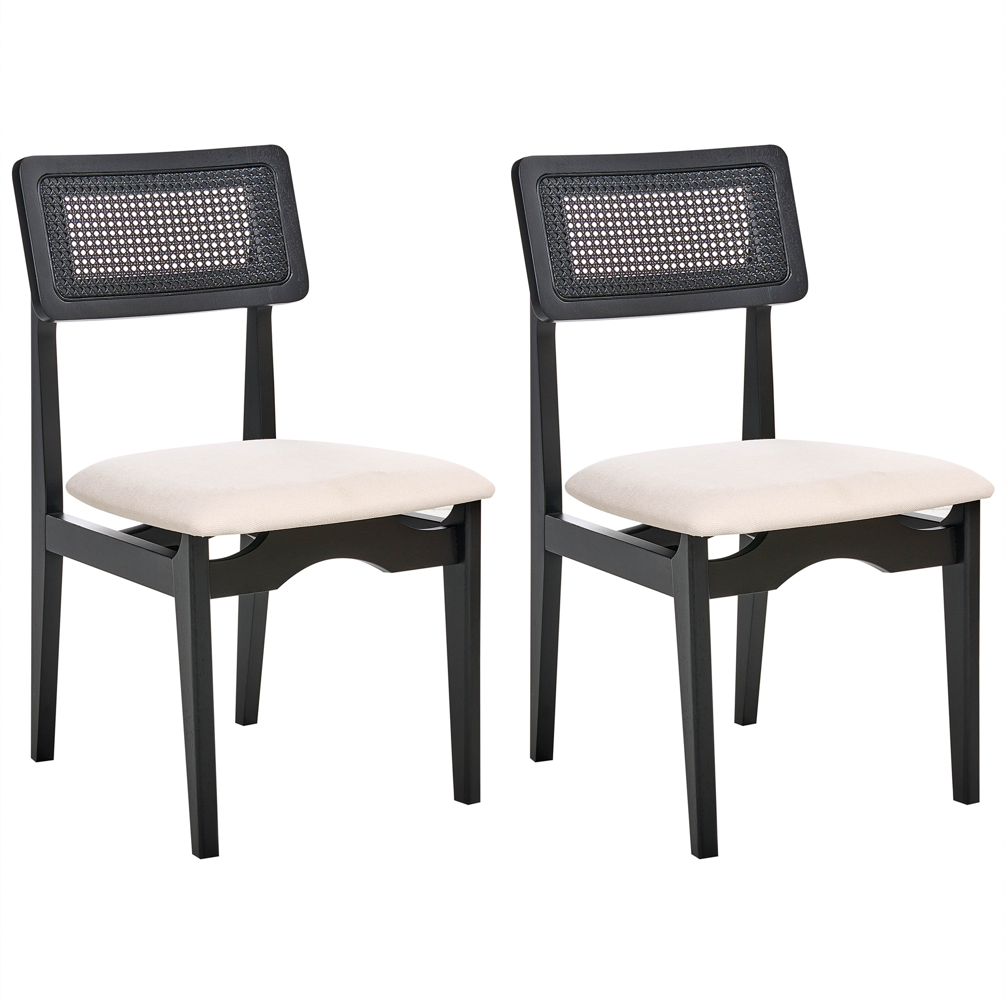 Set med 2 matstolar RUBONIA Trä Svart