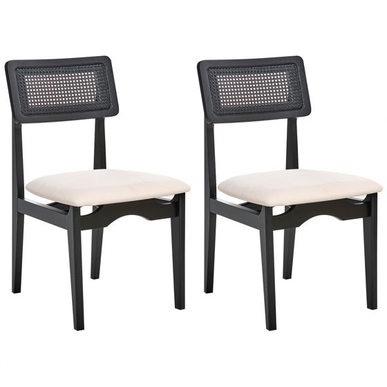 Set med 2 matstolar RUBONIA Trä Svart