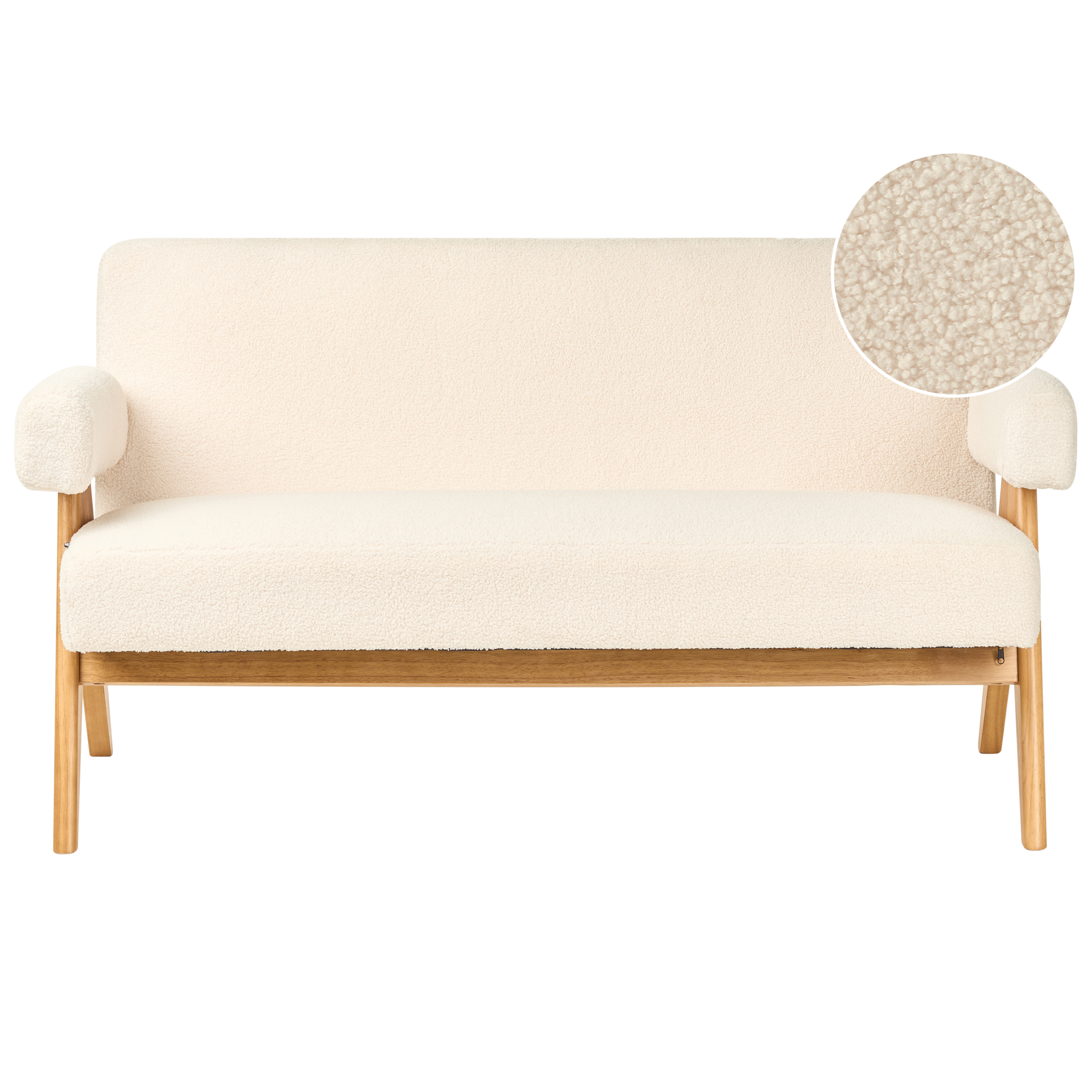 Soffa 2-sits TAMRE Bouclé Off-White/ Ljusbrun
