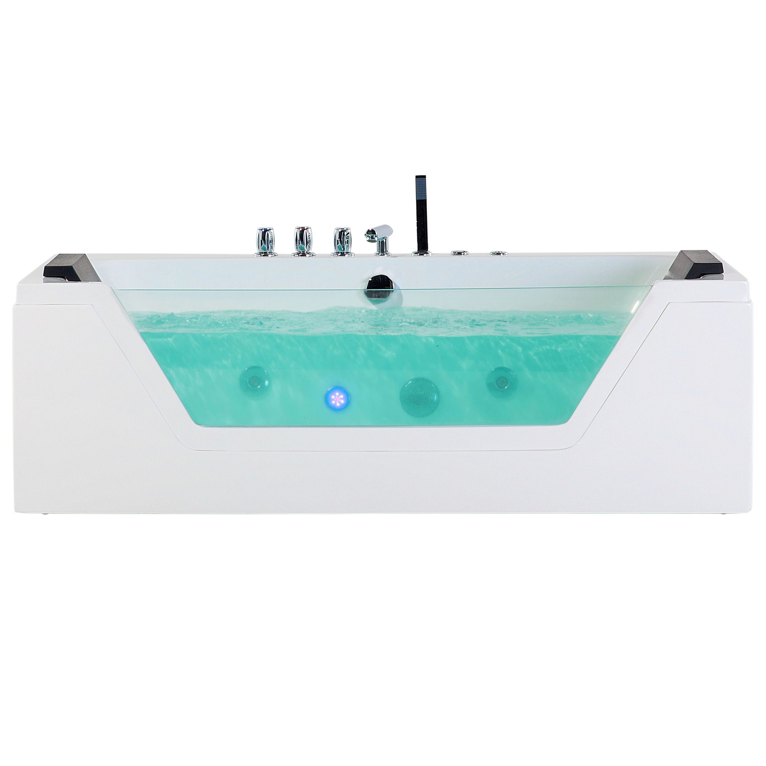 Hörnbubbelbadkar med LED SAMANA 1740 x 790 mm Vit