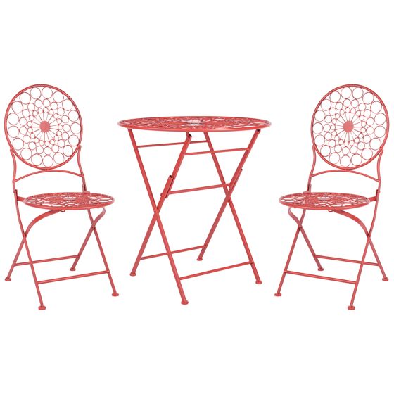 Caféset Fällbar SCARIO Metall Röd