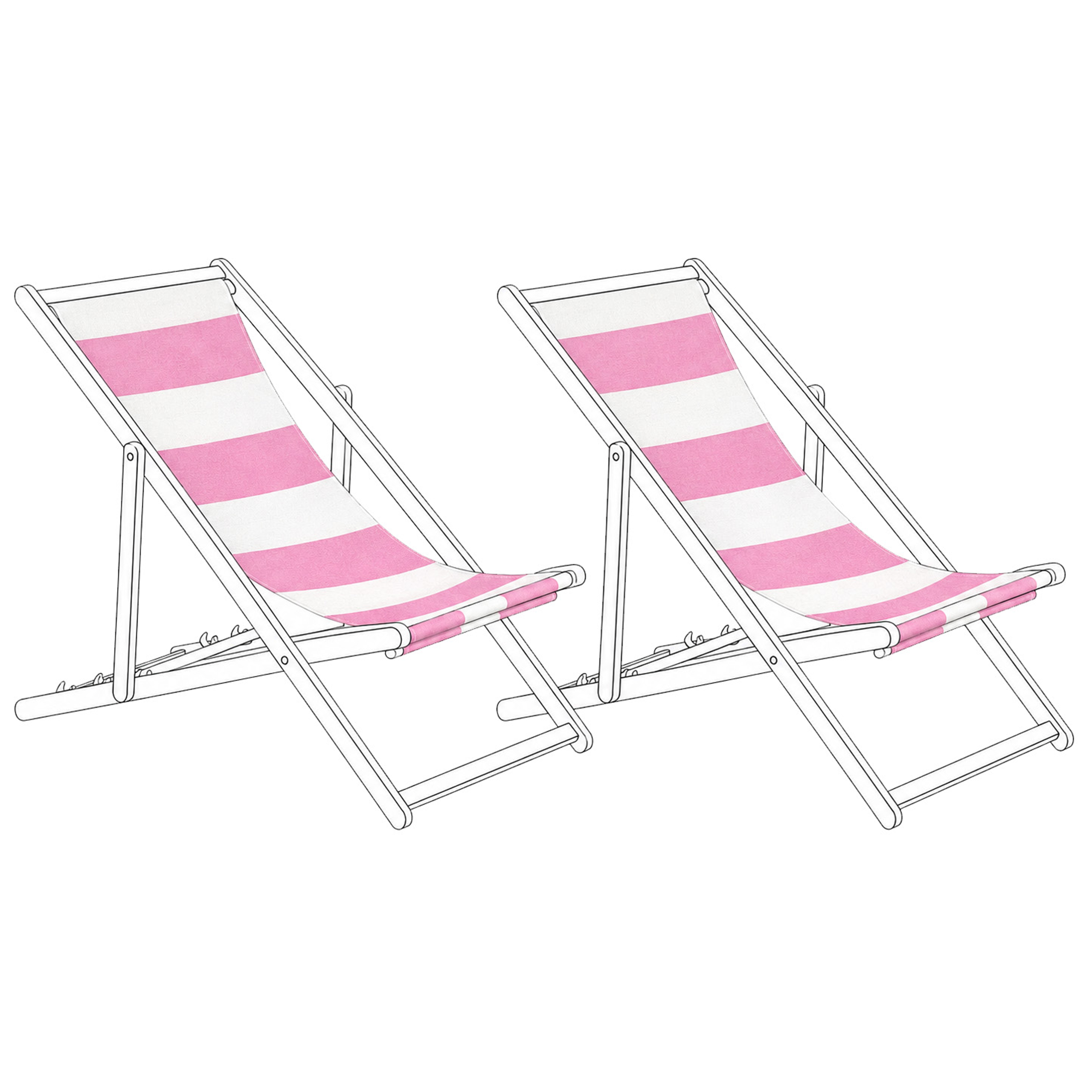 Set med 2 ersättningstyger för solstol ANZIO/AVELLINO 113 x 44 cm Rosa