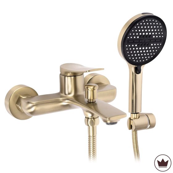 REA Premium Badkarsblandare VISON Borstat Guld, 20,5x21x10,5cm