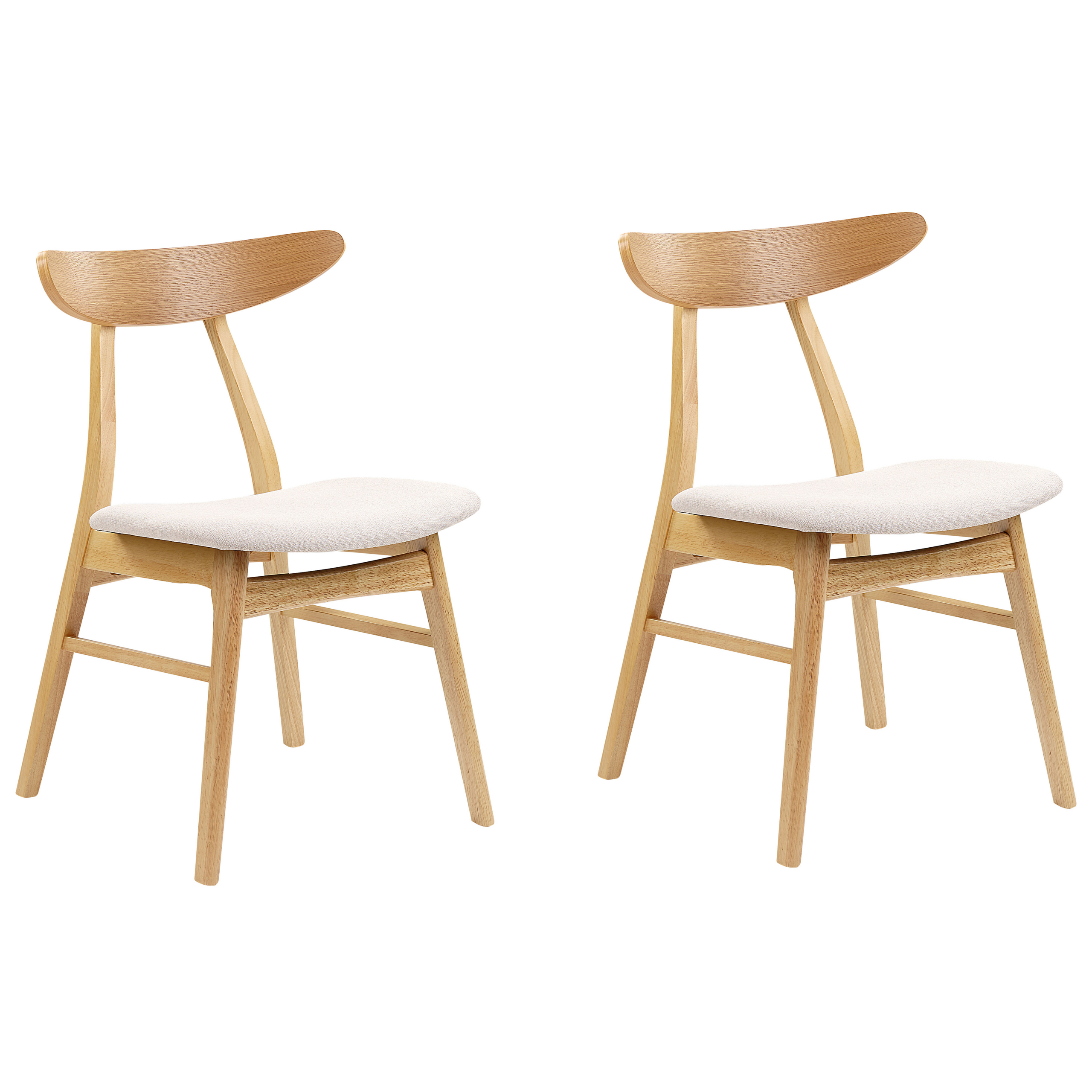 Set med 2 matstolar LYNN Trä Ljusbrun/ Beige