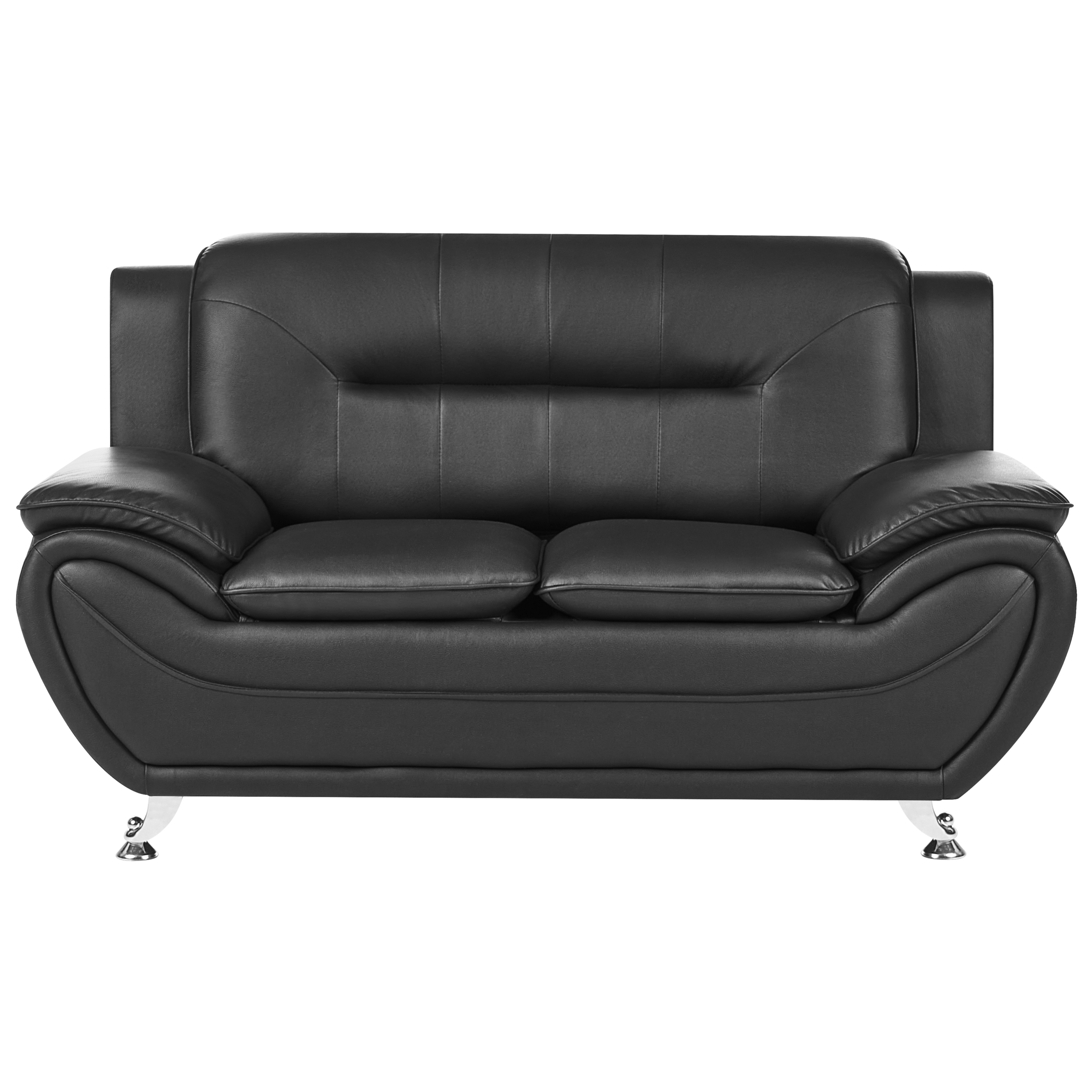 Soffa 2-sits LEIRA Konstläder Svart