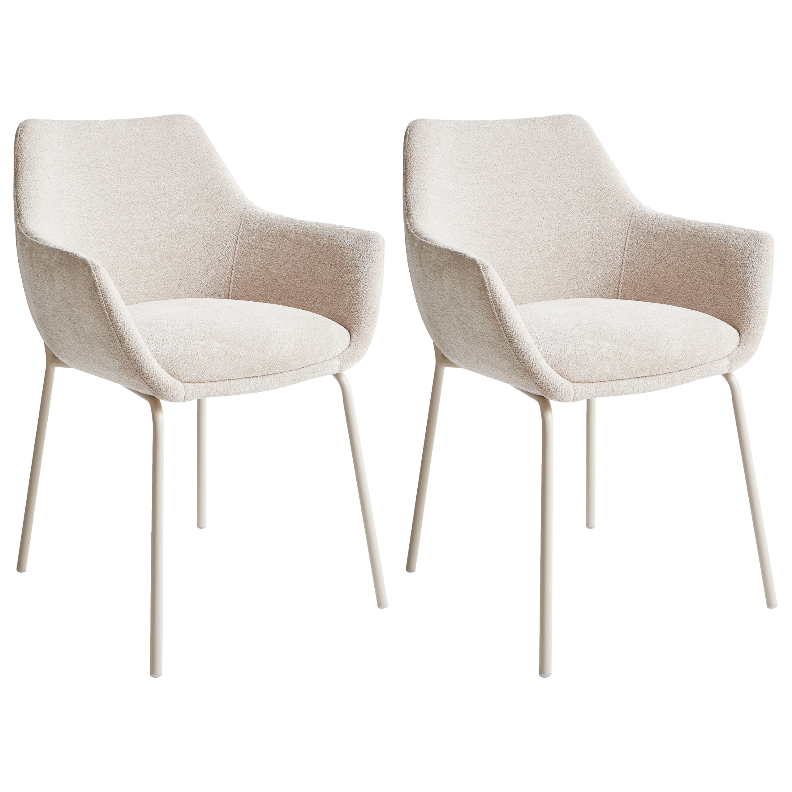 Set med 2 matstolar BOWDON Chenille Ljusbeige