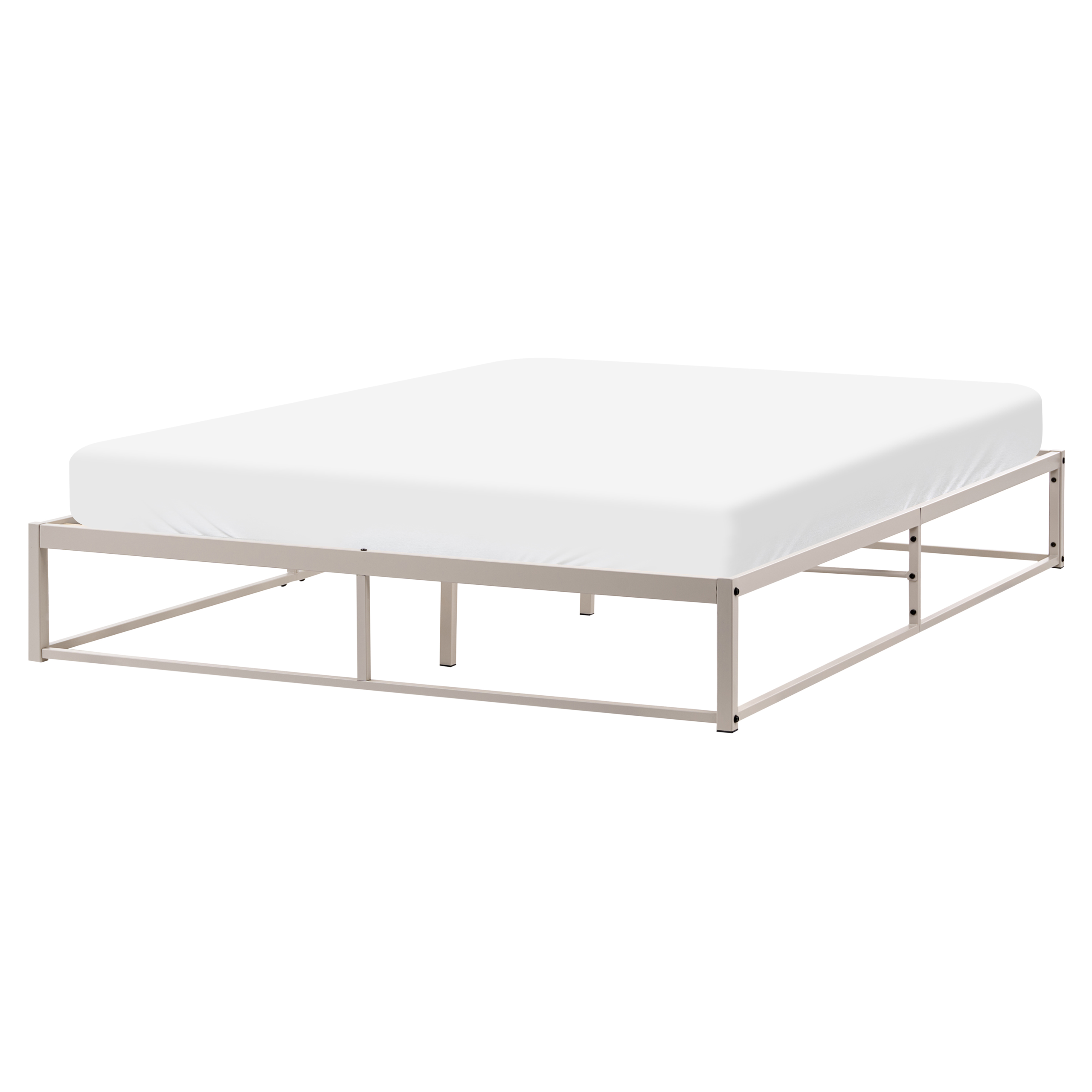 Säng utan huvudgavel Metall VIRY 160 x 200 cm Ljusbeige