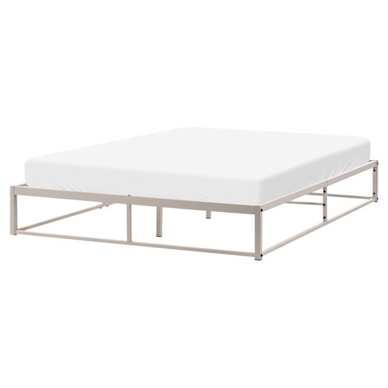 Säng utan huvudgavel Metall VIRY 160 x 200 cm Ljusbeige