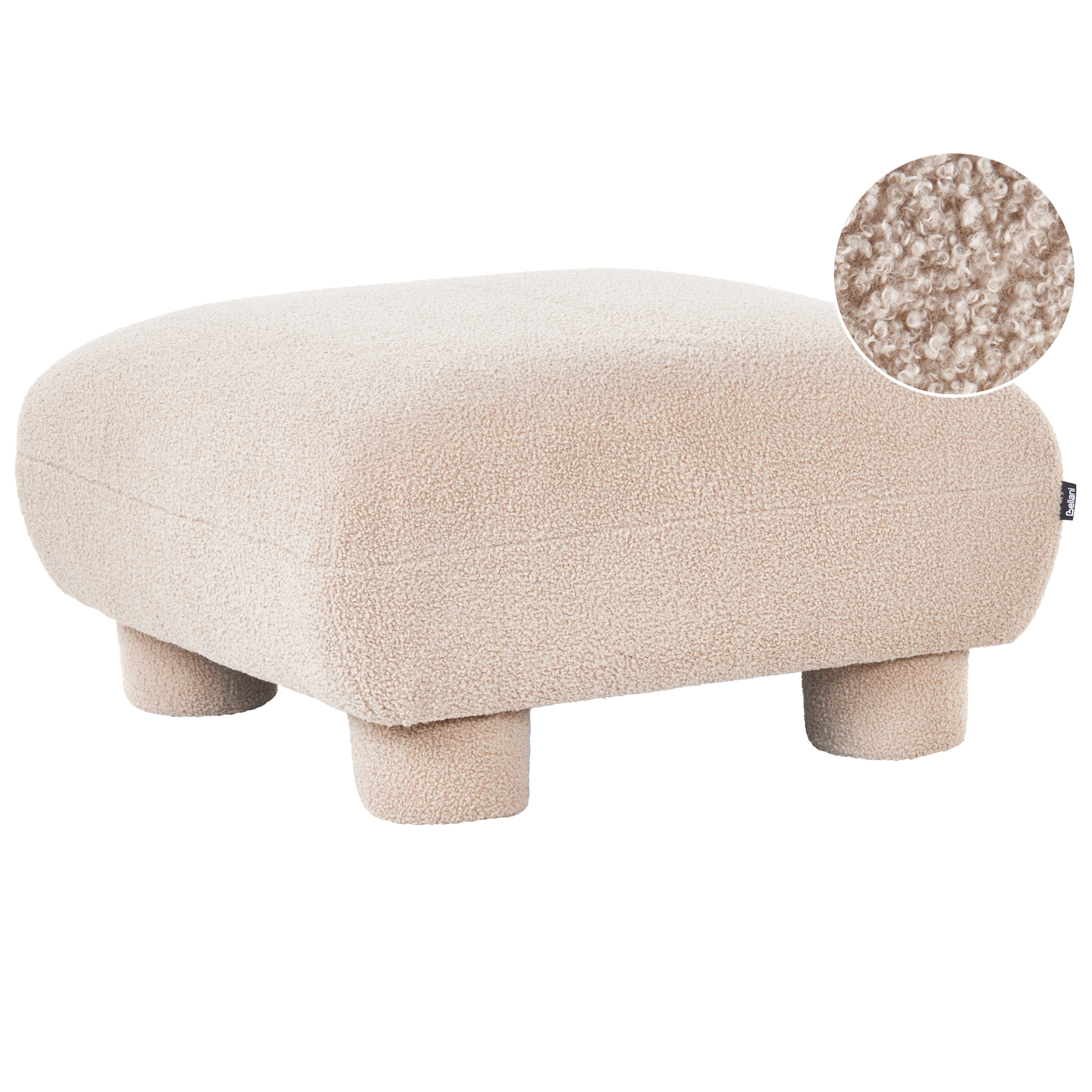 Fotpall MJALBI Bouclé Beige