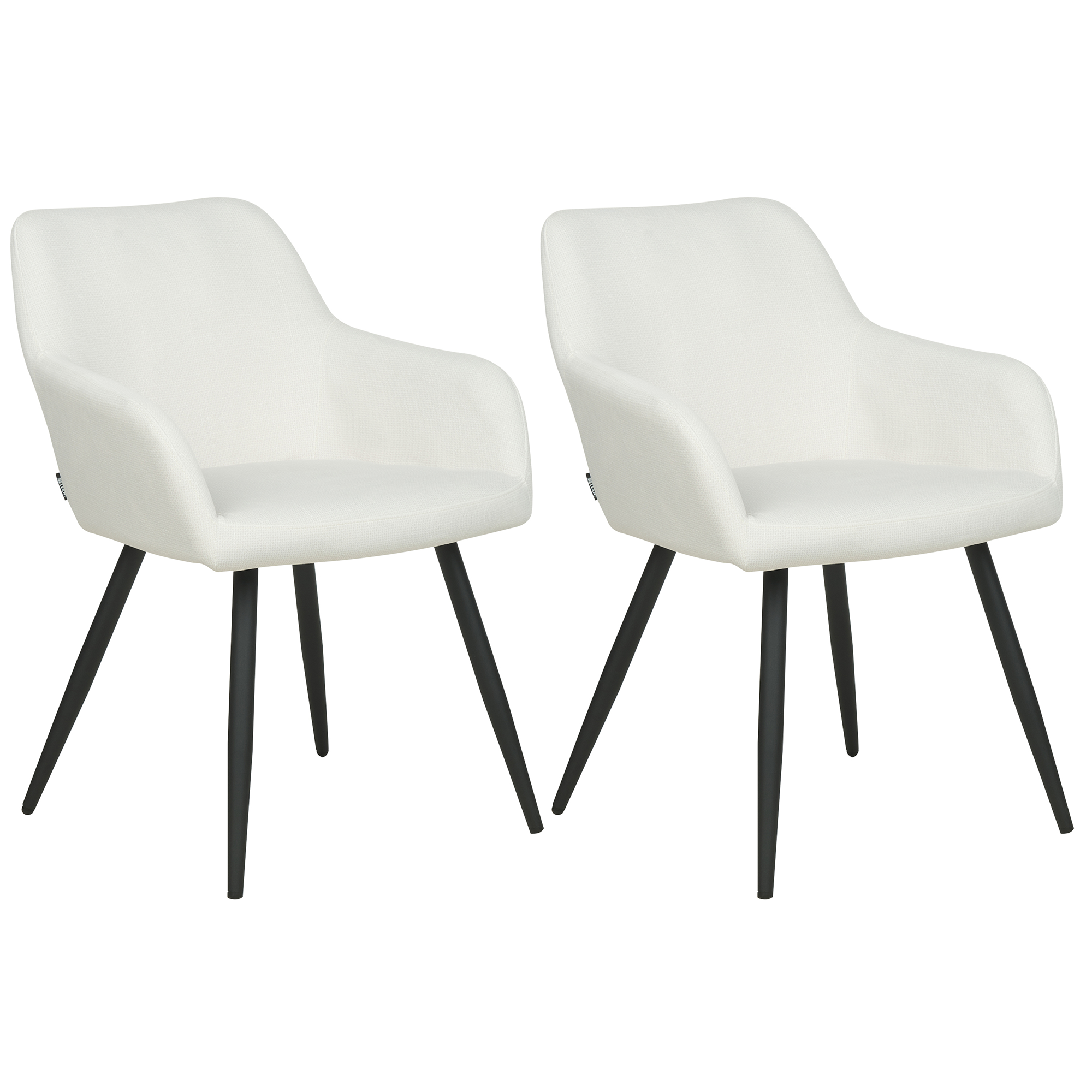 Set med 2 matstolar CASMALIA Sammet Off-White