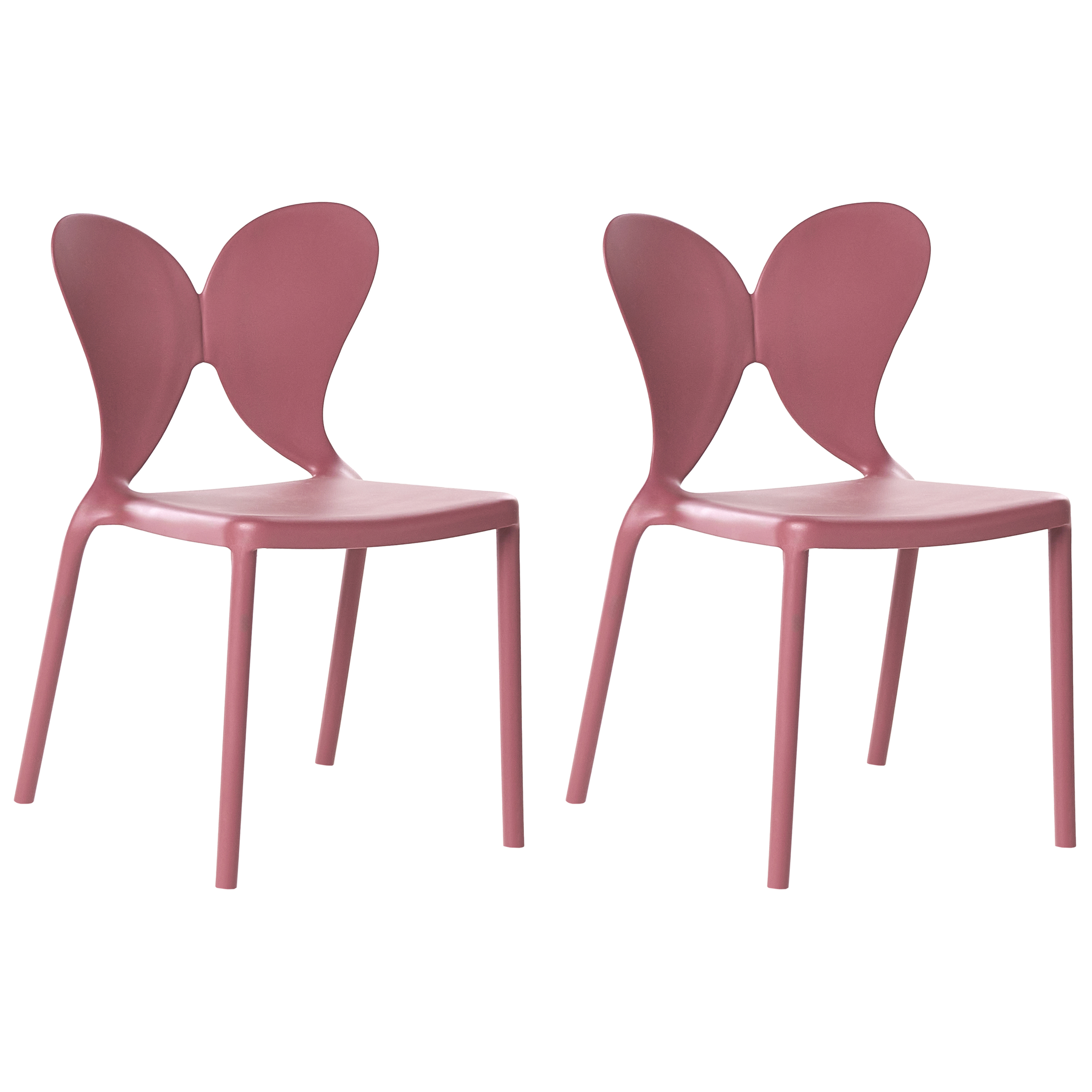 Set med 2 trädgårdsstolar LARISSA Stapelbar Rosa