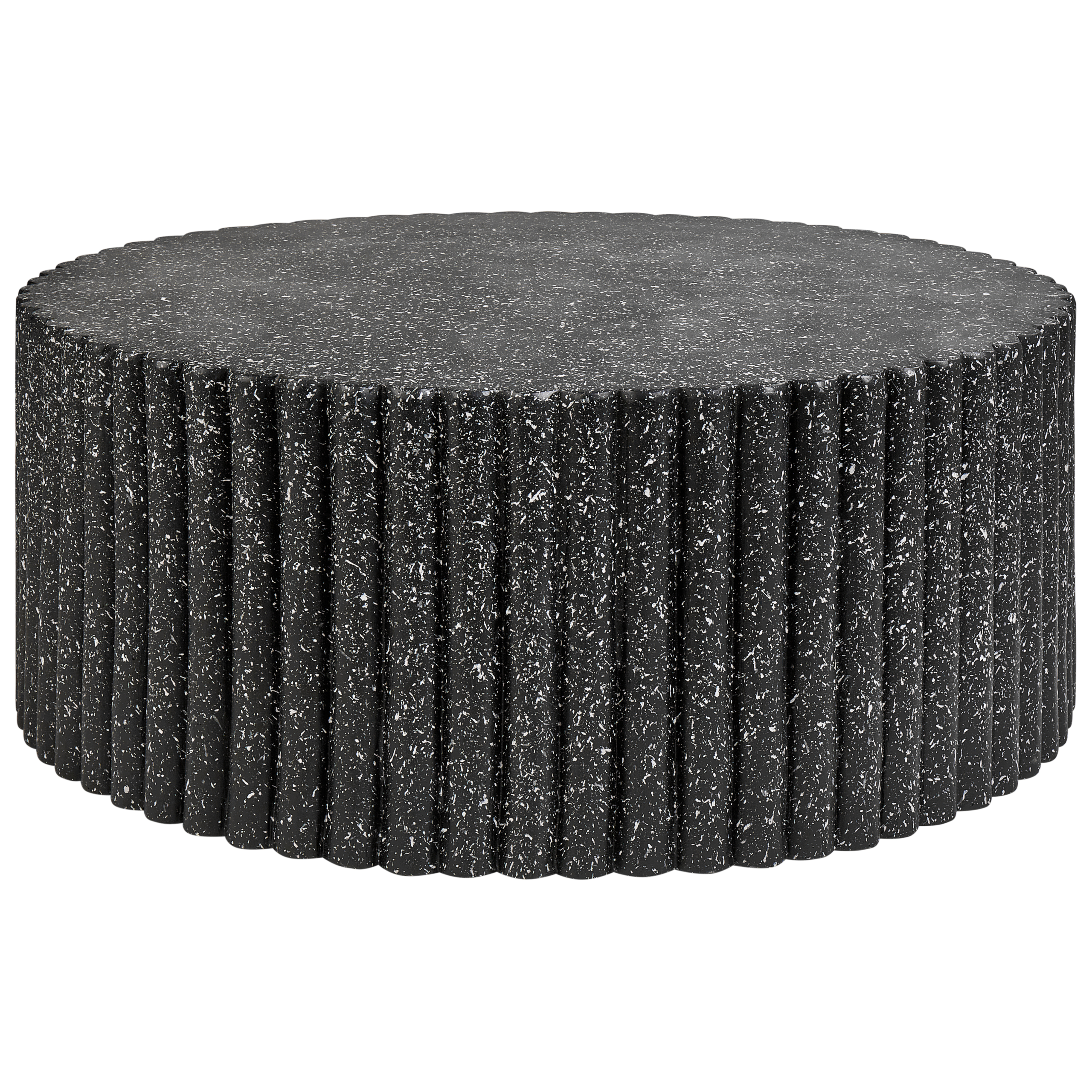 Soffbord POZZA II 106 cm 106 cm Terrazzoeffekt Svart
