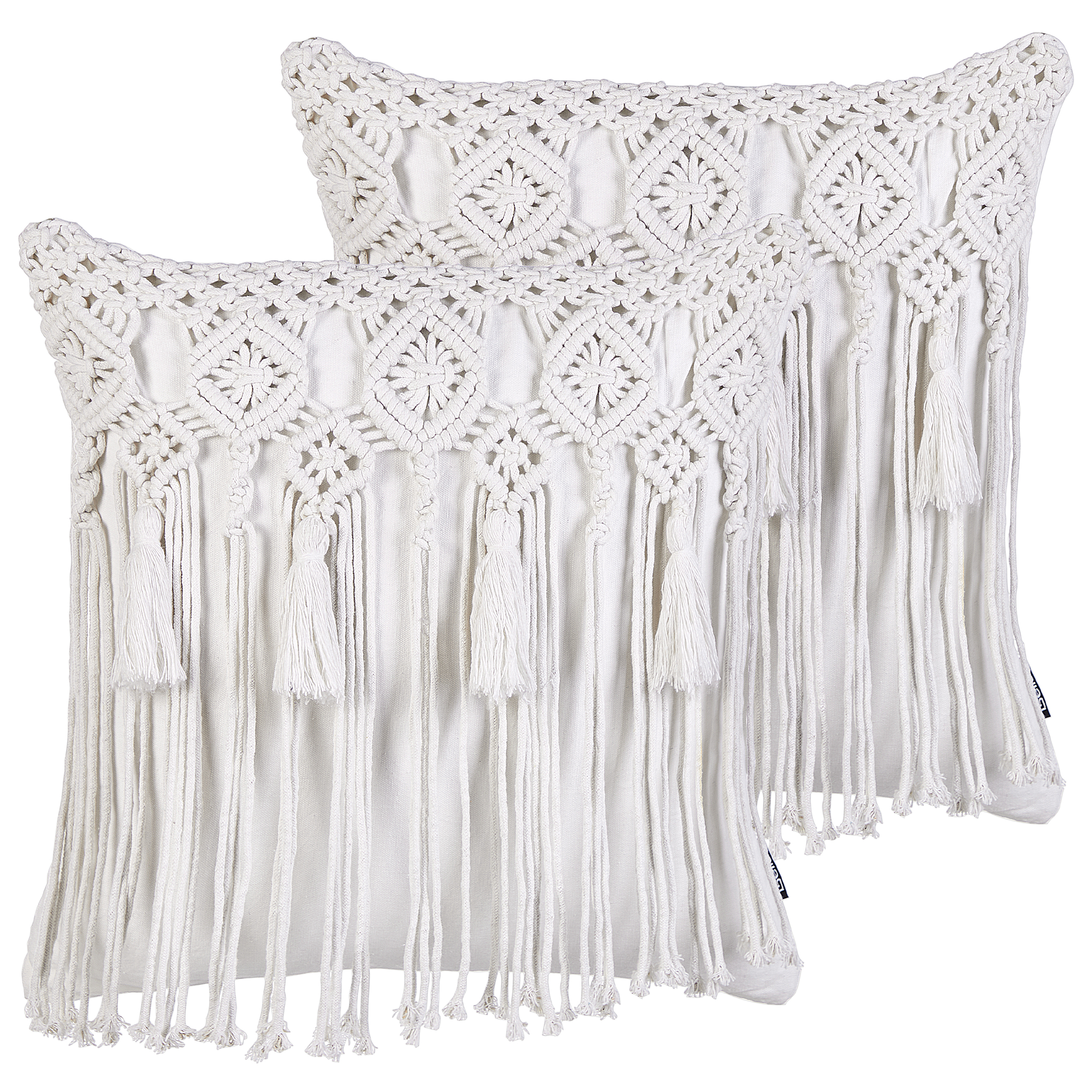 Set med 2 prydnadskuddar BAMIAN 45 x 45 cm Bomull Off-White Geometriskt tryck