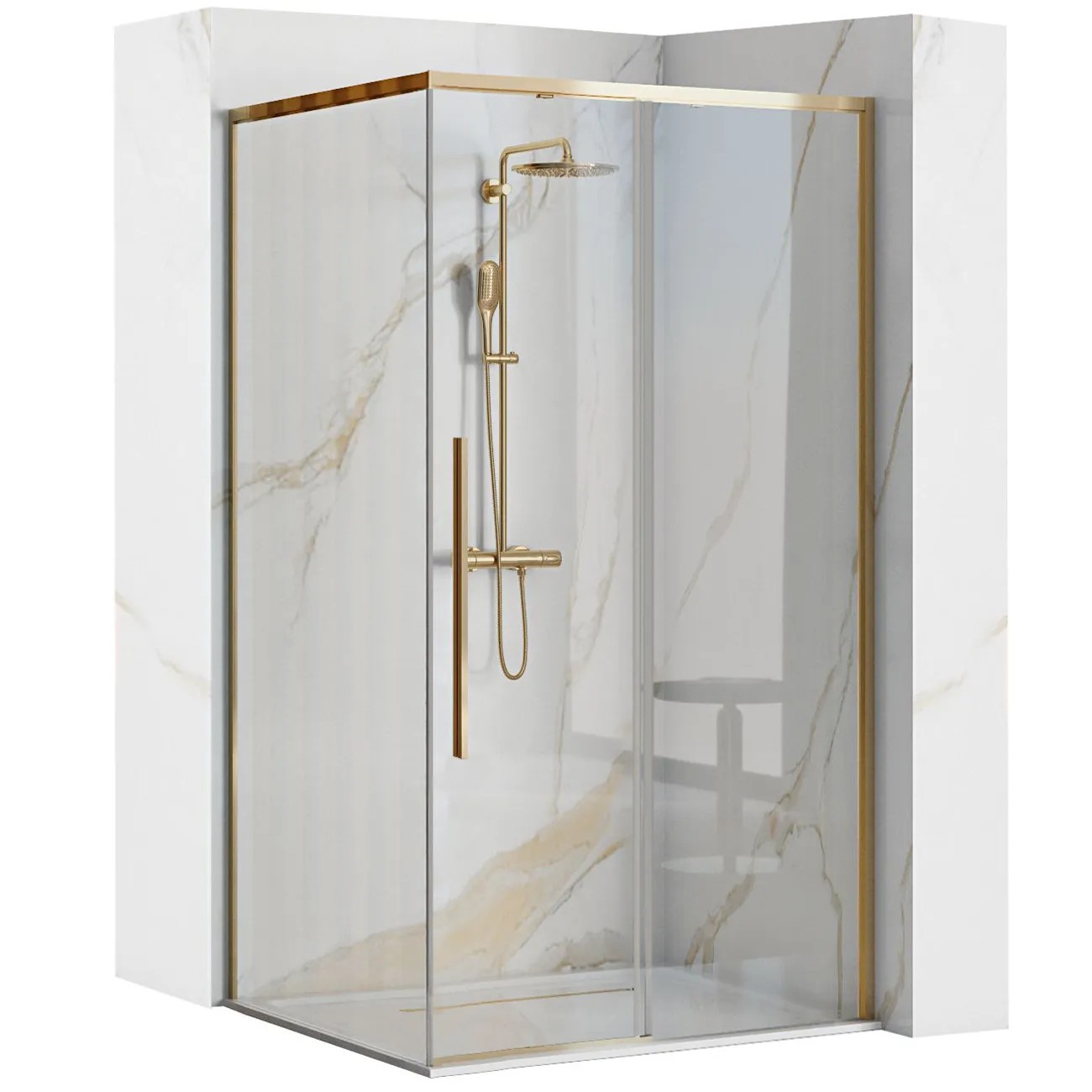 REA Duschkabin SOLAR 90x90 Guld, 90x90x195cm