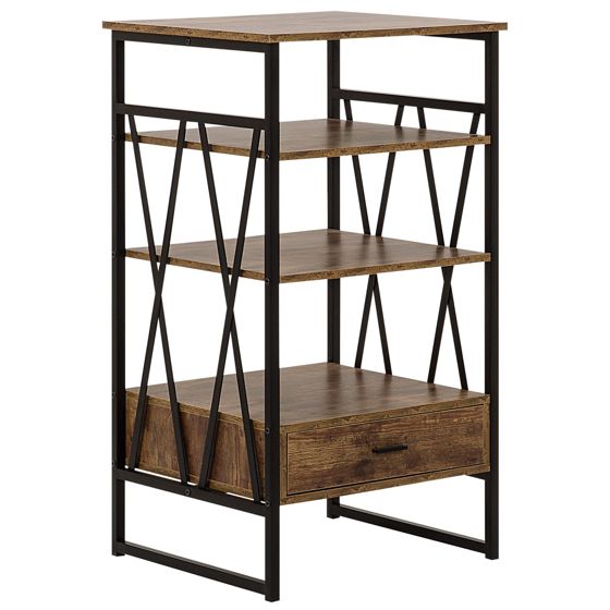 Hyllsystem med 3 hyllplan KEENE 101 cm Mörkbrun