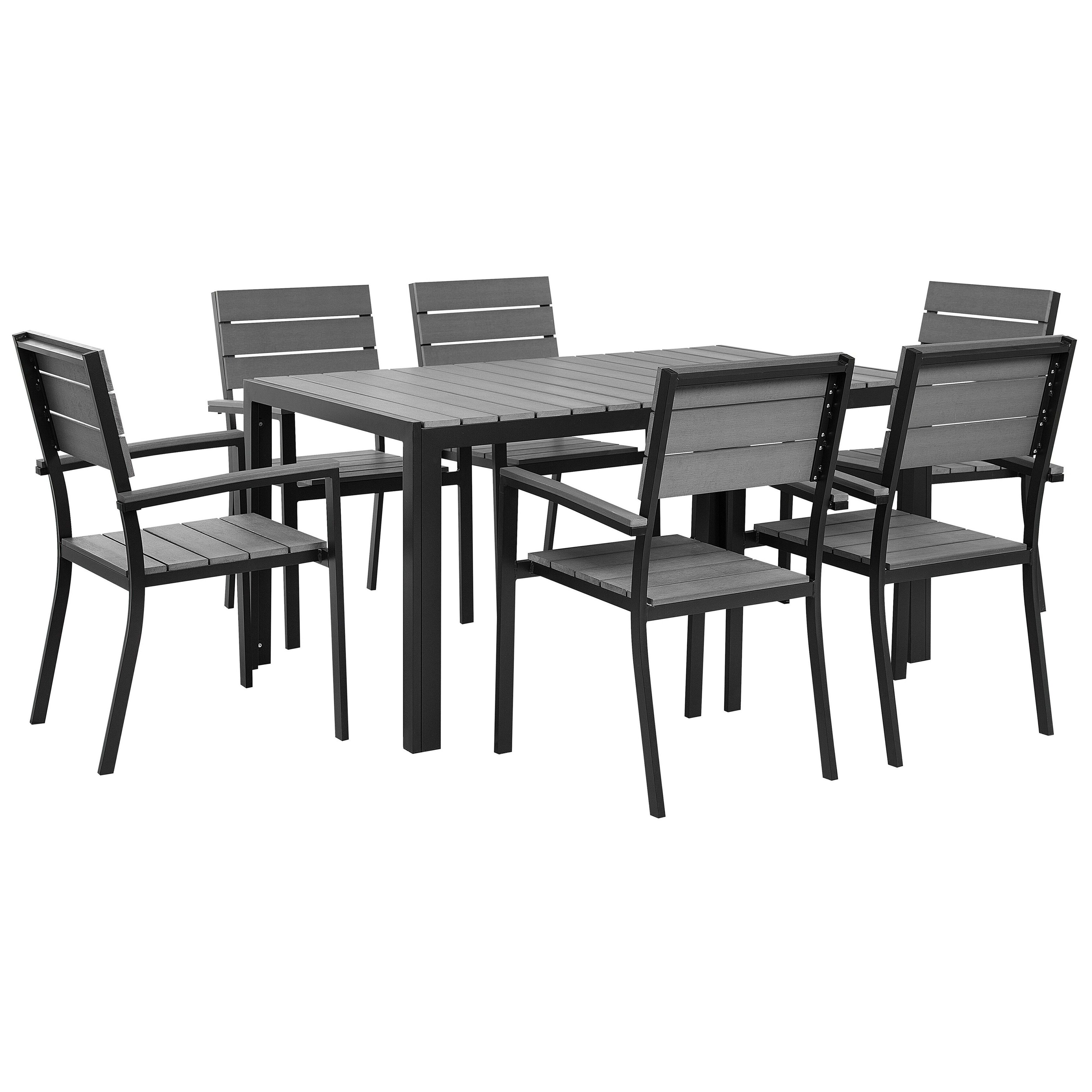 Trädgårdsmatgrupp 6-sits COMO Grå