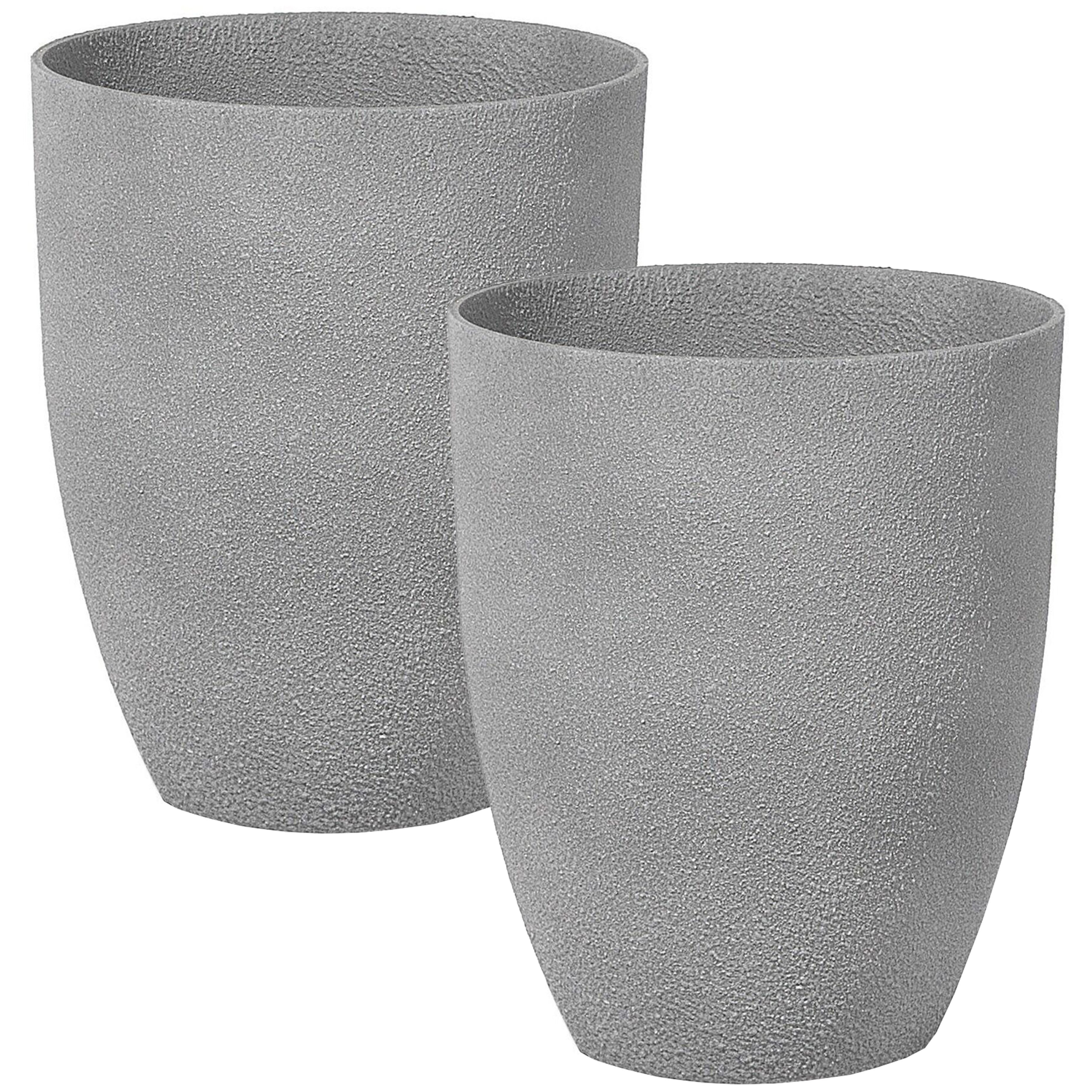 Set med 2 växtkrukor CROTON 35 cm Grå