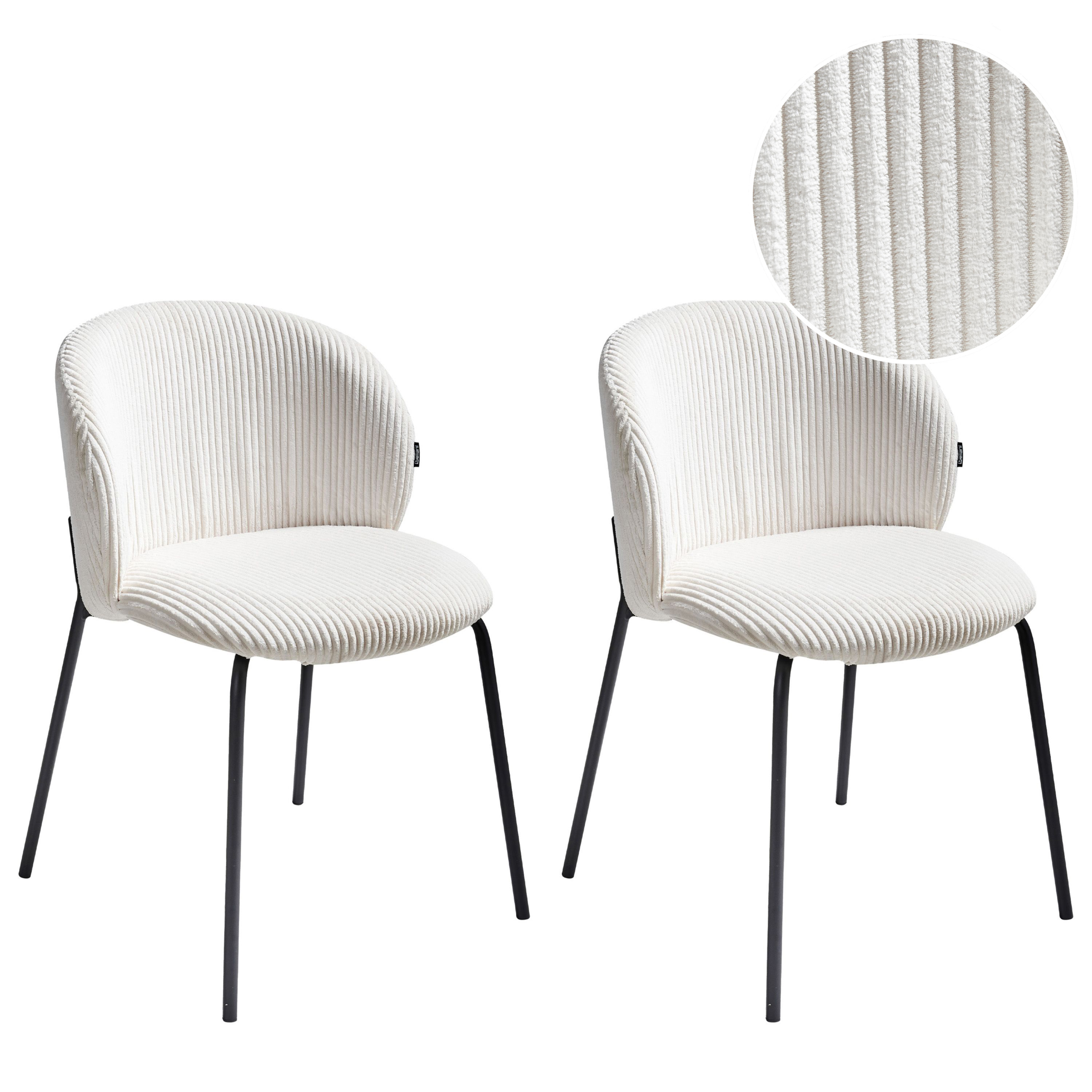 Set med 2 matstolar MILES Manchester Off-White