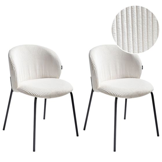 Set med 2 matstolar MILES Manchester Off-White