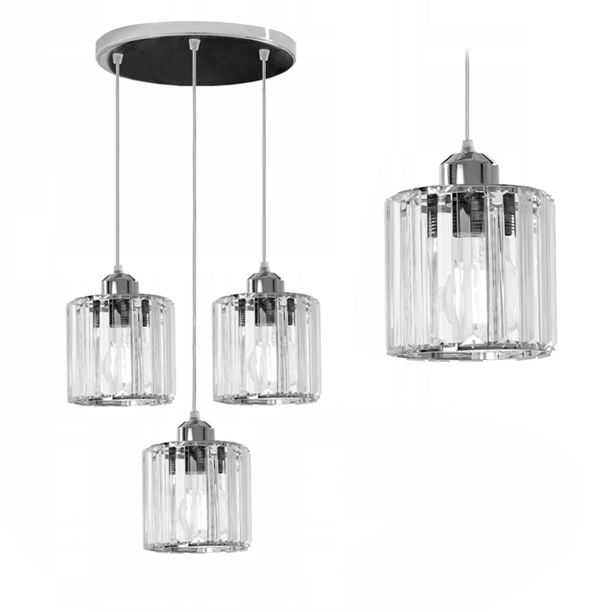 TOOLIGHT hängande taklampa APP510-3CPR Krom 13x15x102cm