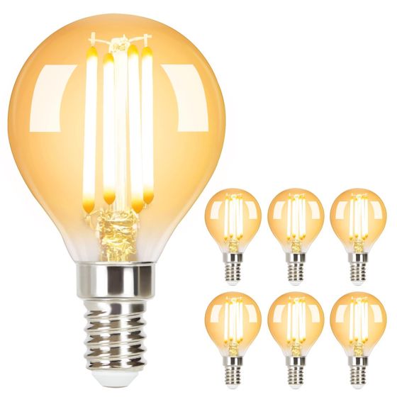 NETTLIFE 6 st E14 LED-lampor, vintage - lampa - G45 Retro 2700K 4W varmvit