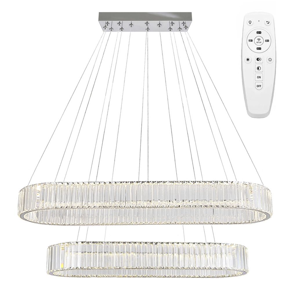 TOOLIGHT hängande taklampa LED APP1546-CP2 Krom 100x39x100cm