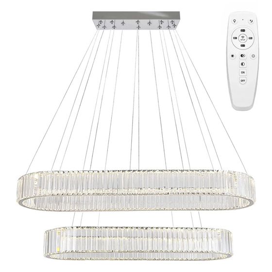 TOOLIGHT hängande taklampa LED APP1546-CP2 Krom 100x39x100cm