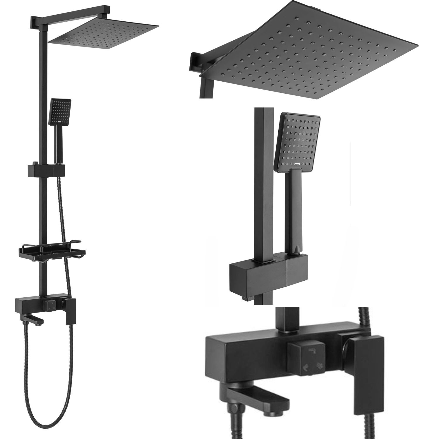 REA Duschset JACK Svart, 45x21,5x102cm