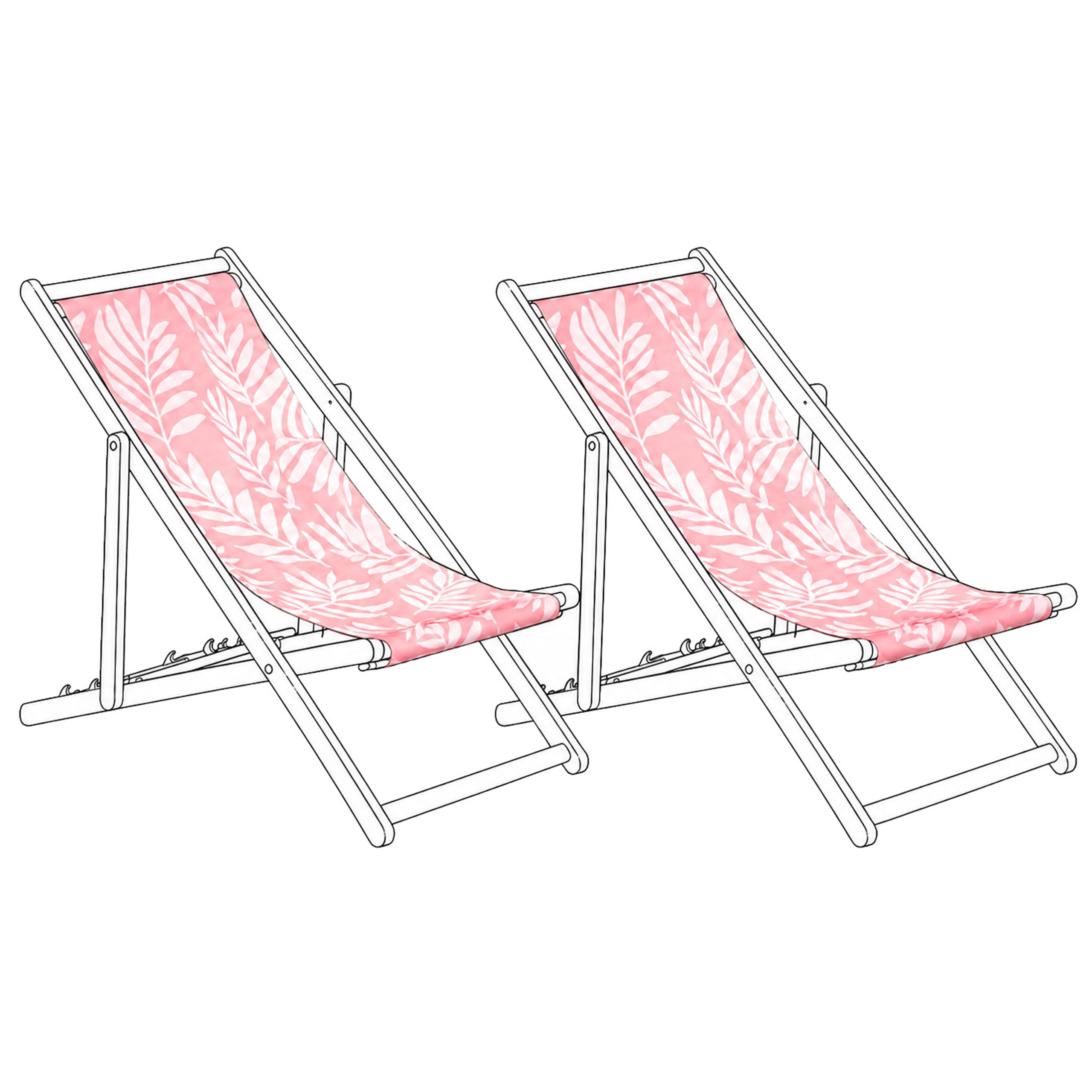 Set med 2 ersättningstyger för solstol ANZIO/AVELLINO 113 x 44 cm Rosa
