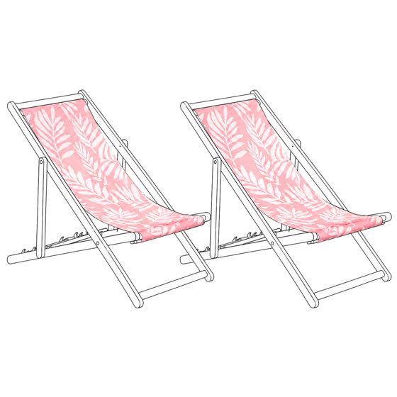 Set med 2 ersättningstyger för solstol ANZIO/AVELLINO 113 x 44 cm Rosa