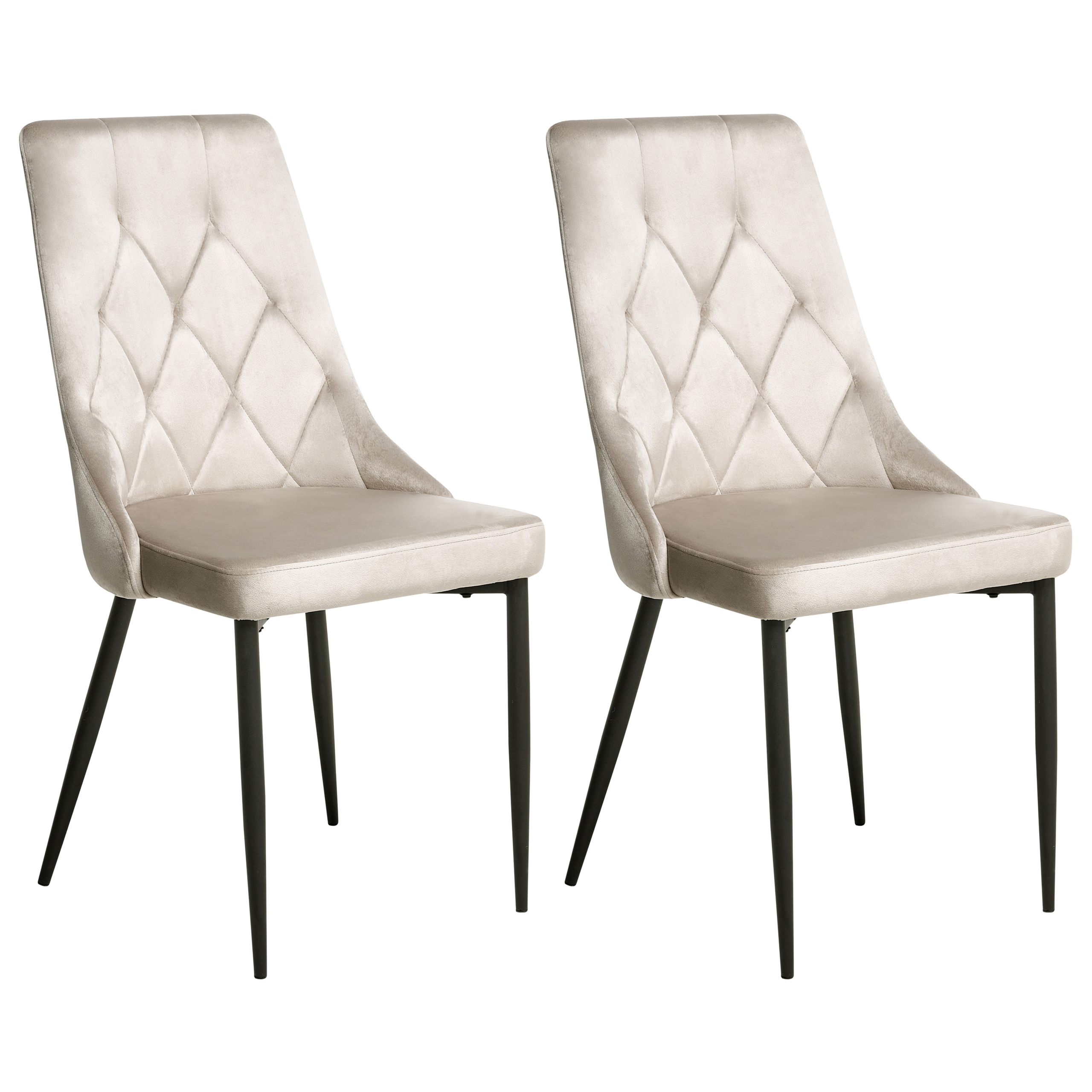 Set med 2 matstolar AVENIR Sammet Beige