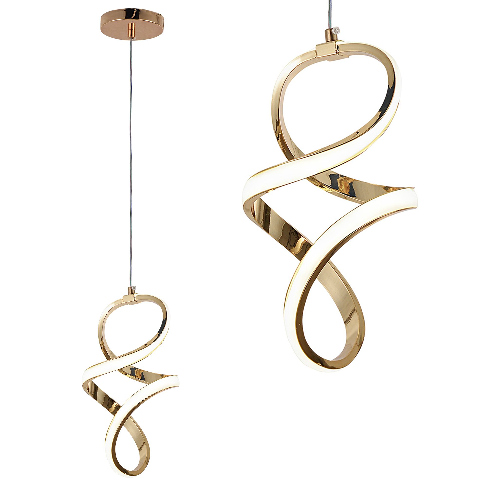 TOOLIGHT hängande taklampa G074-1CP LED Guld 134x35,9x31,5cm
