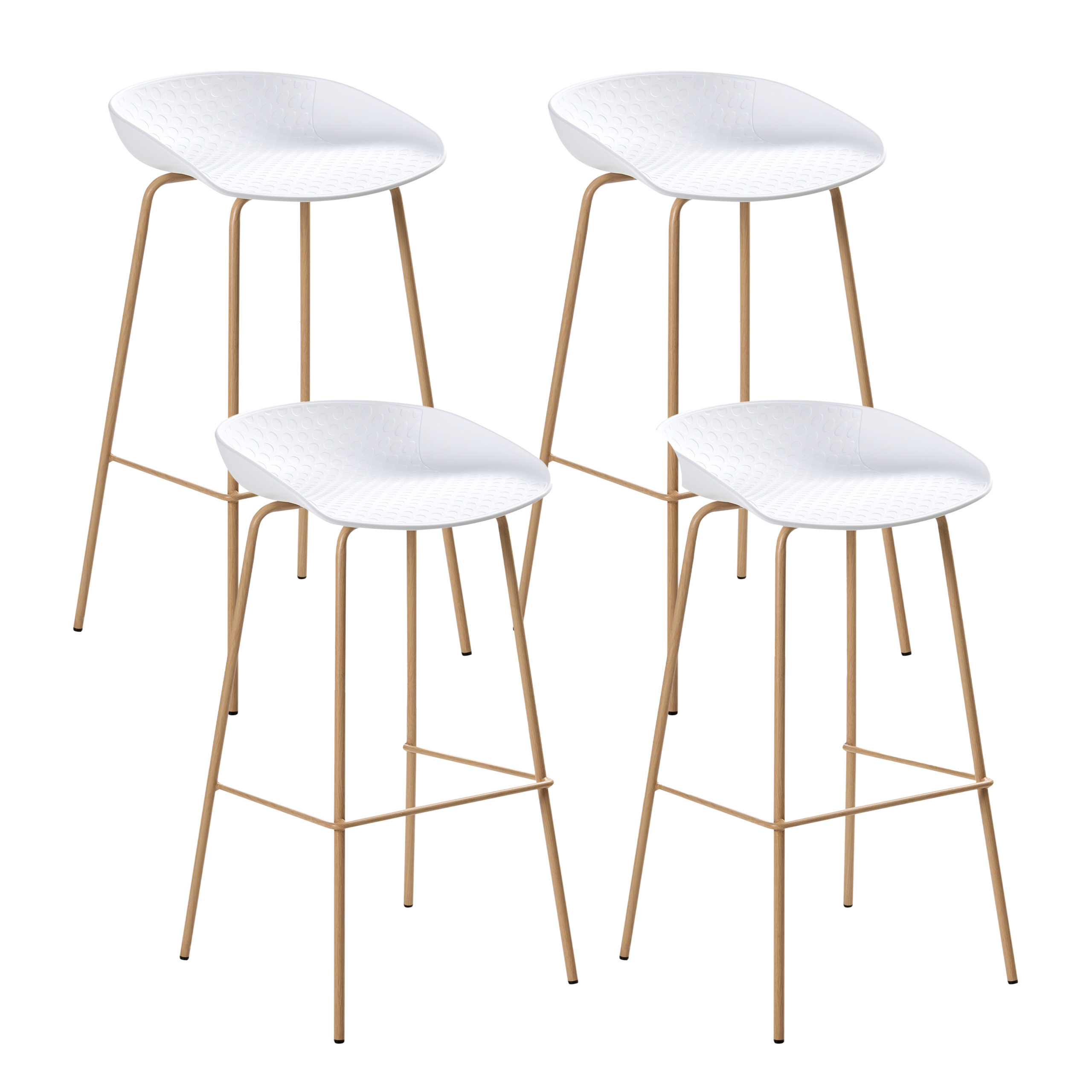 Set med 4 barstolar VENLO Vit