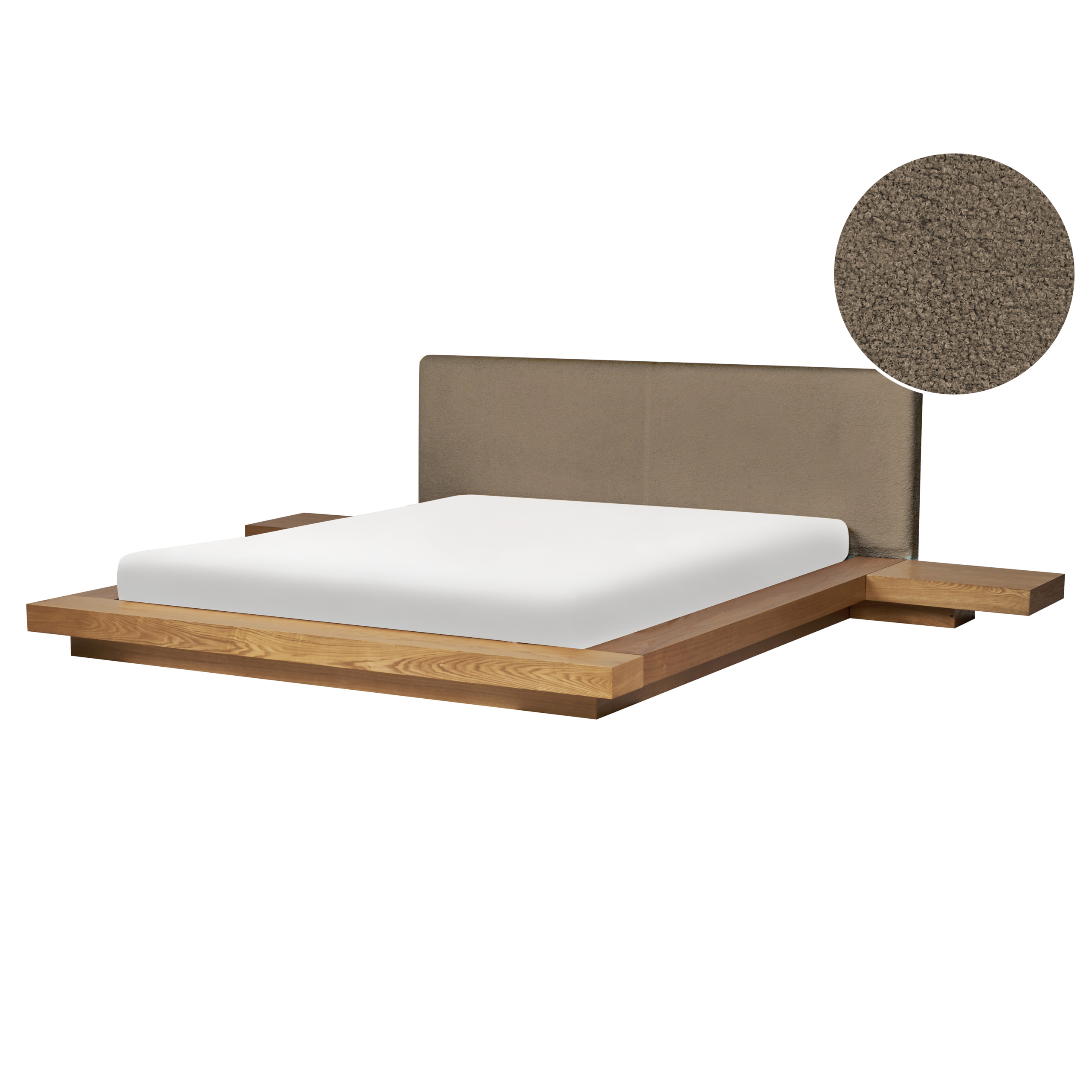Vattensäng Bouclé ZEN 160 x 200 cm Naturlig askfanér