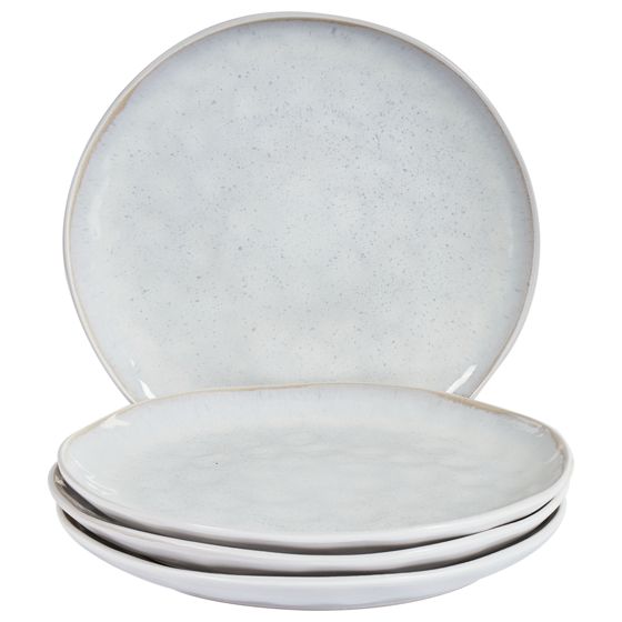 Set med 4 middagstallrikar SESAME Stengods Ljusgrå 28 cm