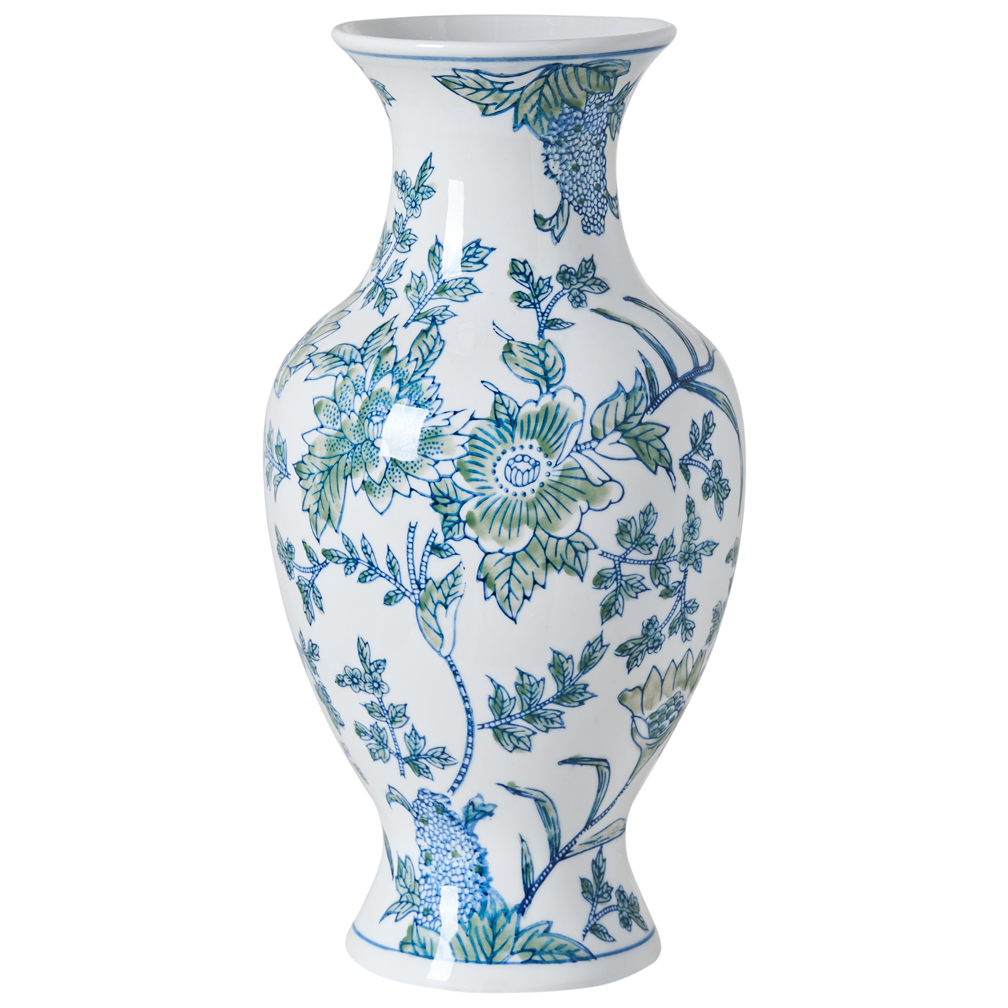 Blomvas LLANES 36 cm Porslin Vit/ Blå