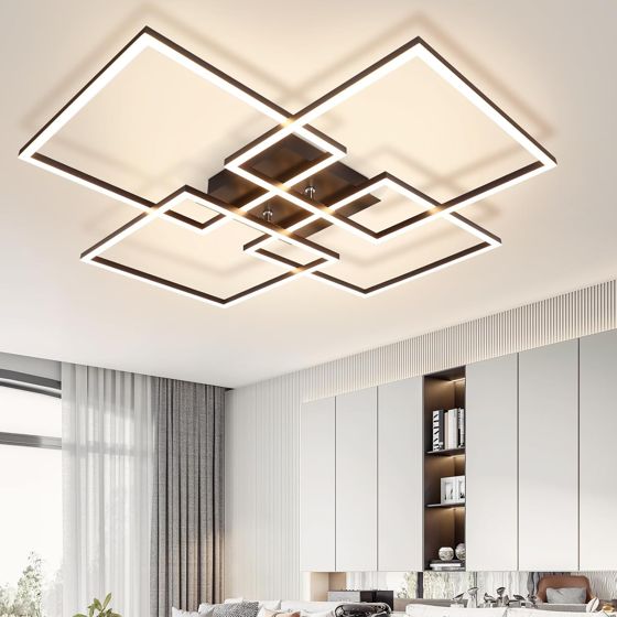NETTLIFE LED - taklampa, 4 svarta, moderna, 32W, 3000K, varmvit